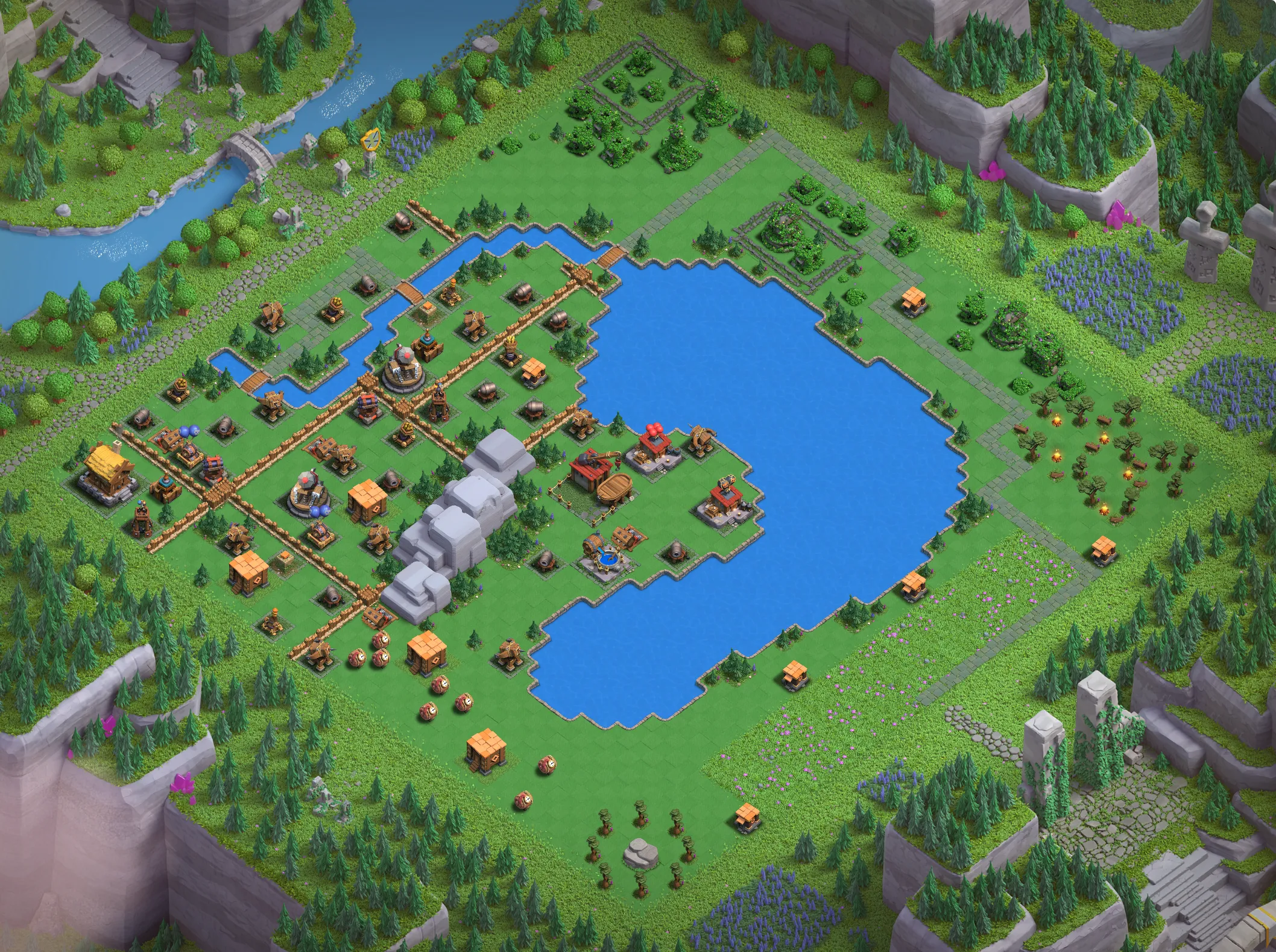 Balloon Lagoon Level 2 layout - Strong Clash of Clans Capital District base with link Base no. 1