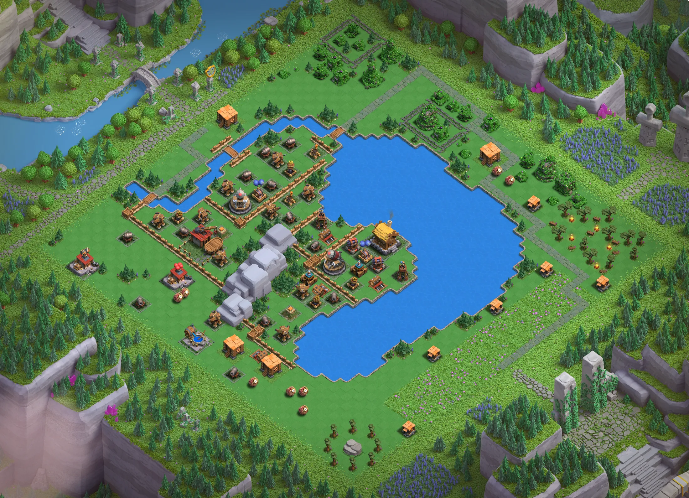 Balloon Lagoon Level 2 layout - Strong Clash of Clans Capital District base with link Base no. 2