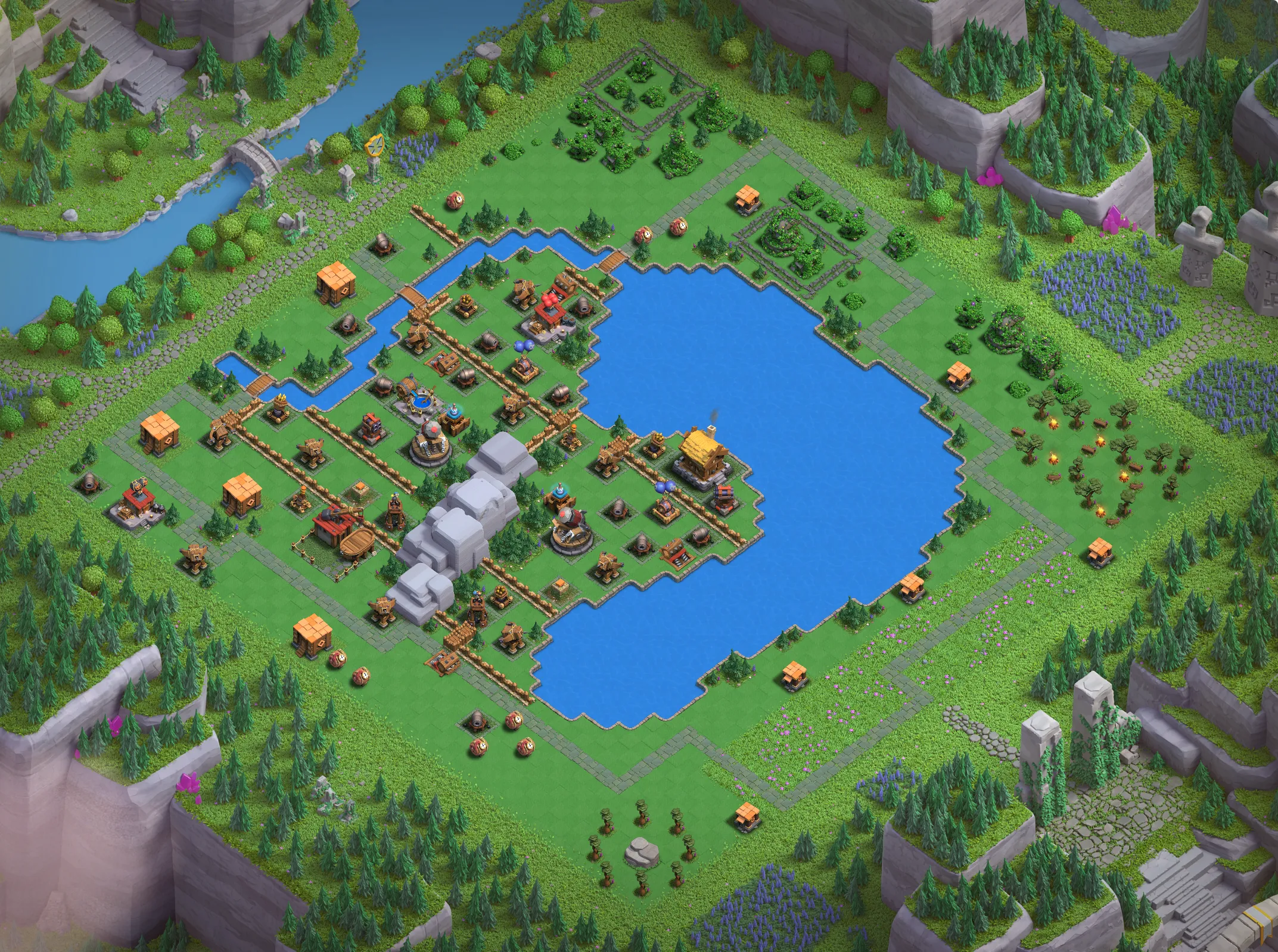 Balloon Lagoon Level 2 layout - Strong Clash of Clans Capital District base with link Base no. 3