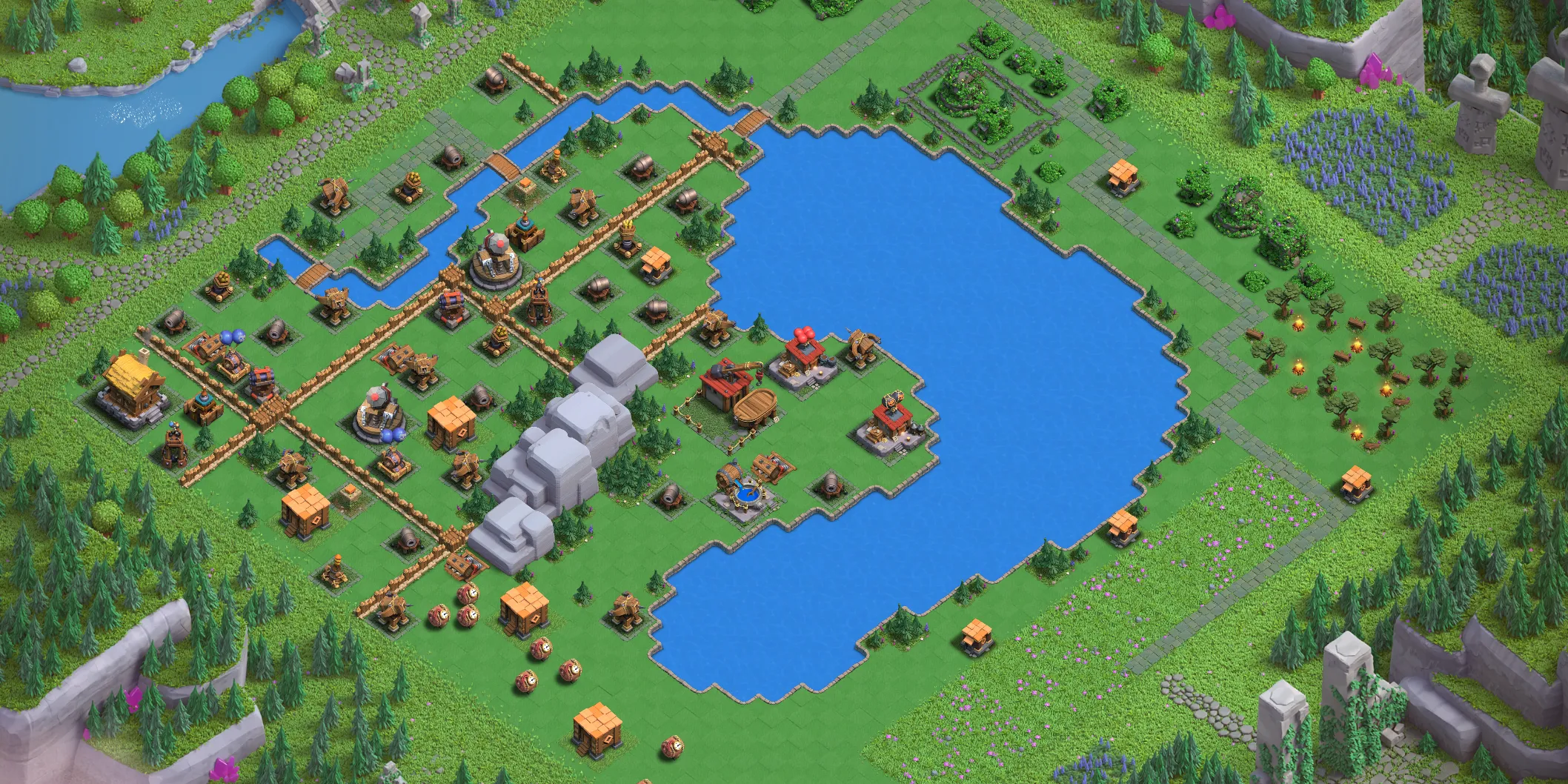 Balloon Lagoon Level 2 layout - Strong Clash of Clans Capital District base with link Base no. 1