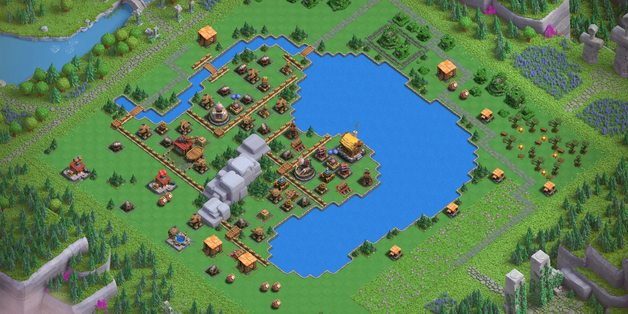 Balloon Lagoon Level 2 layout - Strong Clash of Clans Capital District base with link Base no. 2