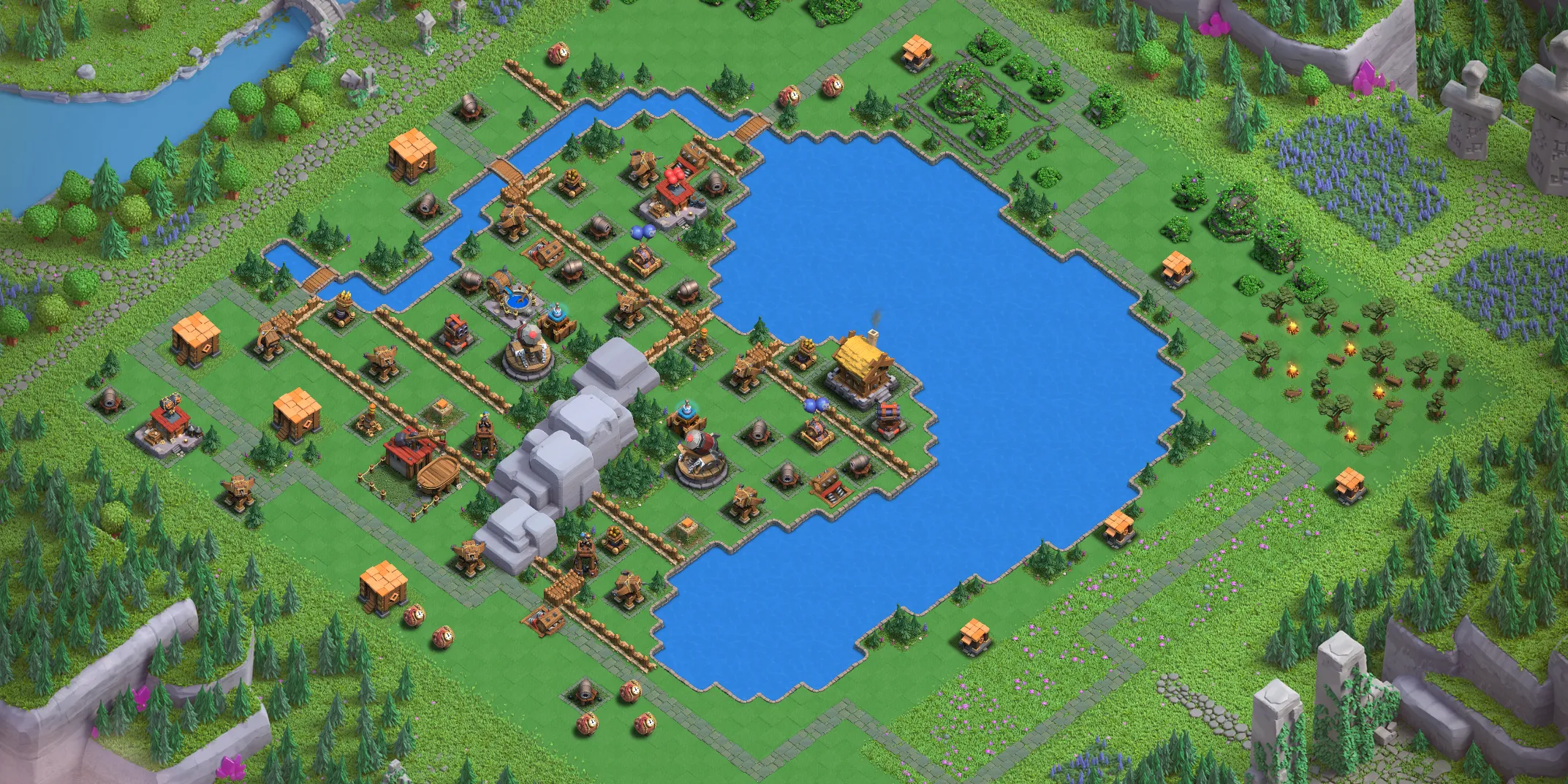 Balloon Lagoon Level 2 layout - Strong Clash of Clans Capital District base with link Base no. 2