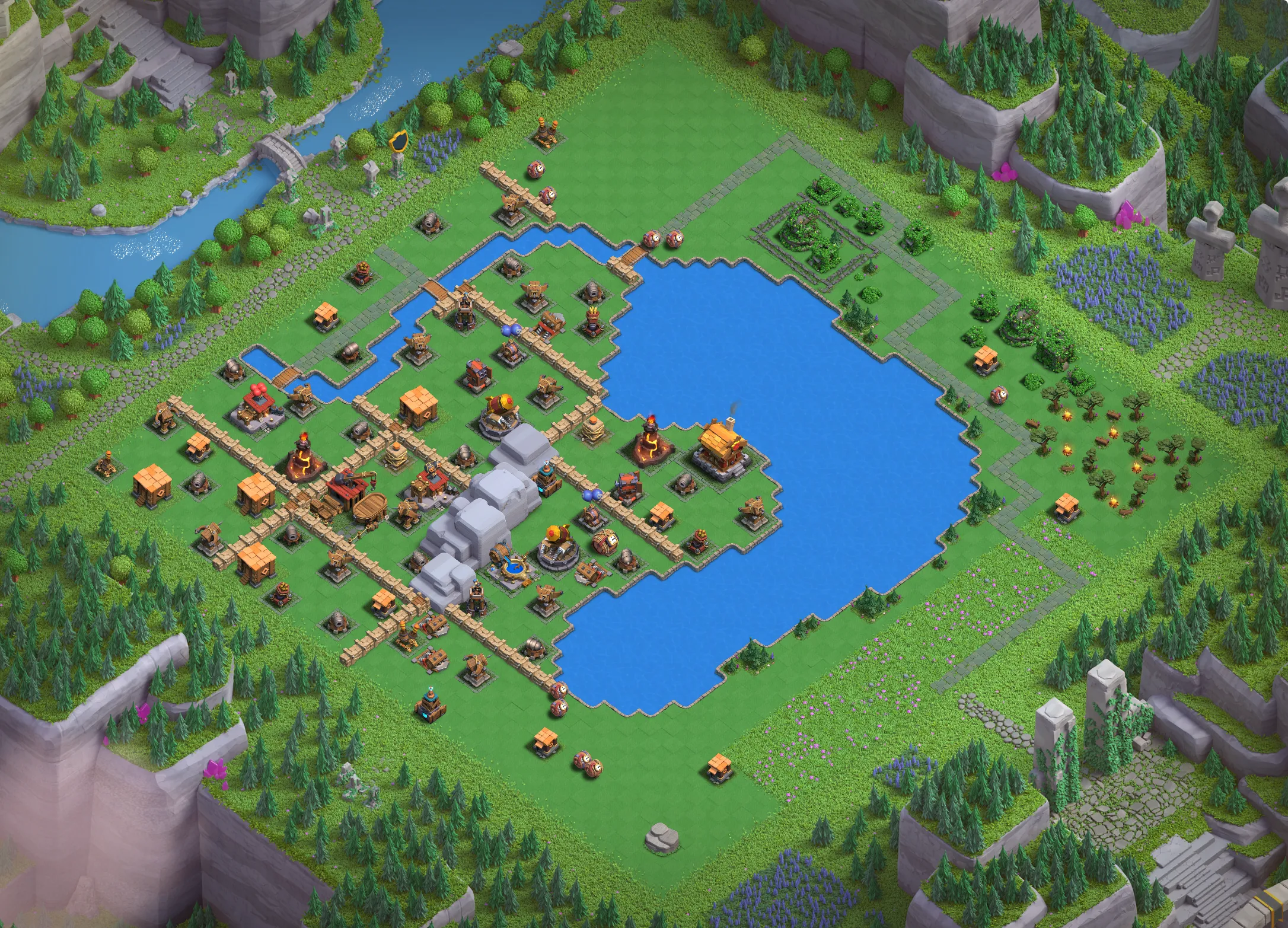 Balloon Lagoon Level 3 layout - Strong Clash of Clans Capital District base with link Base no. 1