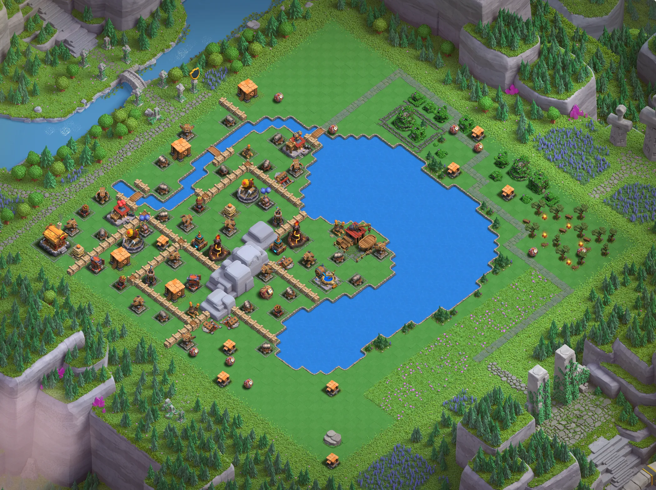 Balloon Lagoon Level 3 layout - Strong Clash of Clans Capital District base with link Base no. 2