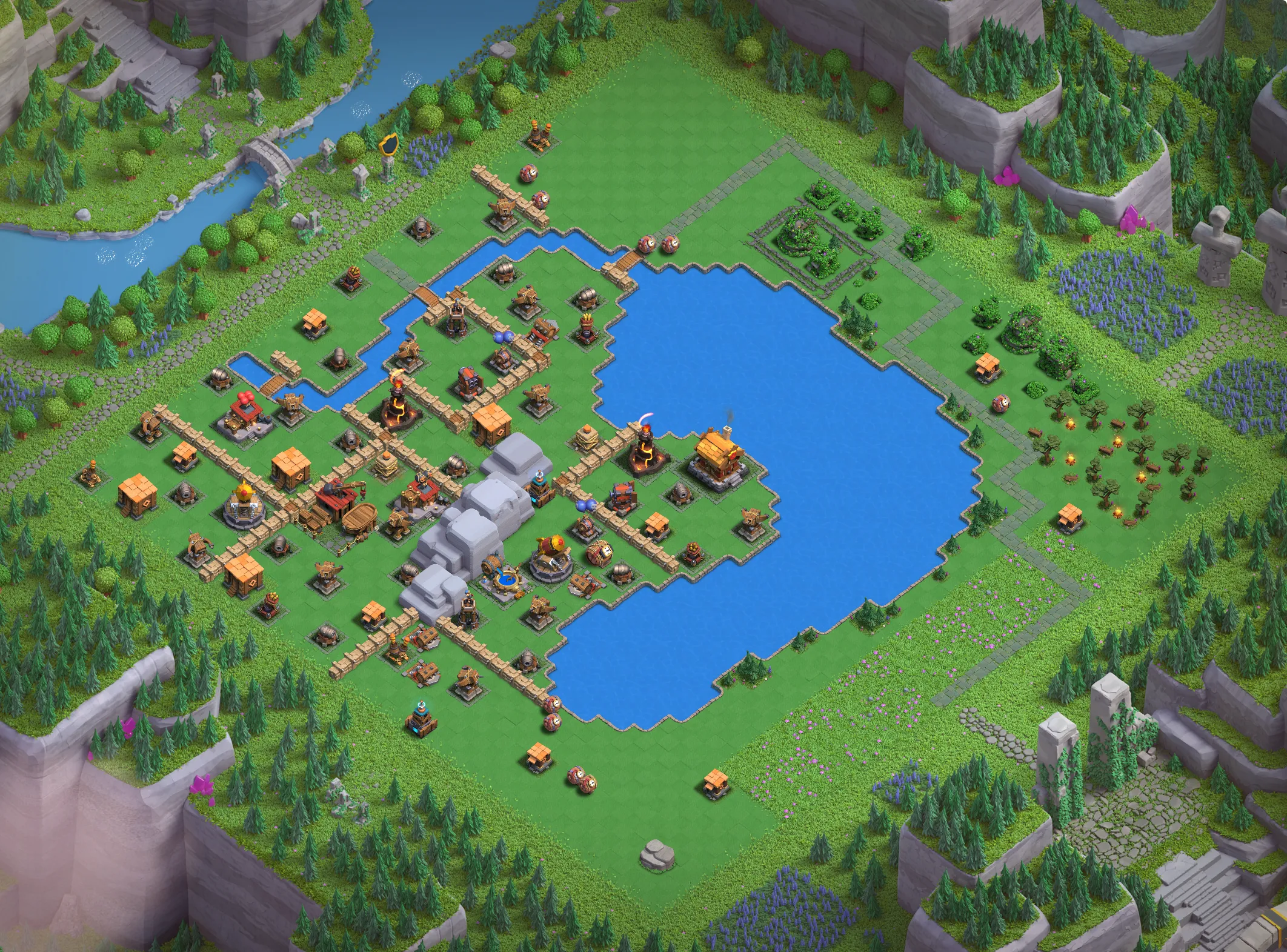 Balloon Lagoon Level 3 layout - Strong Clash of Clans Capital District base with link Base no. 3