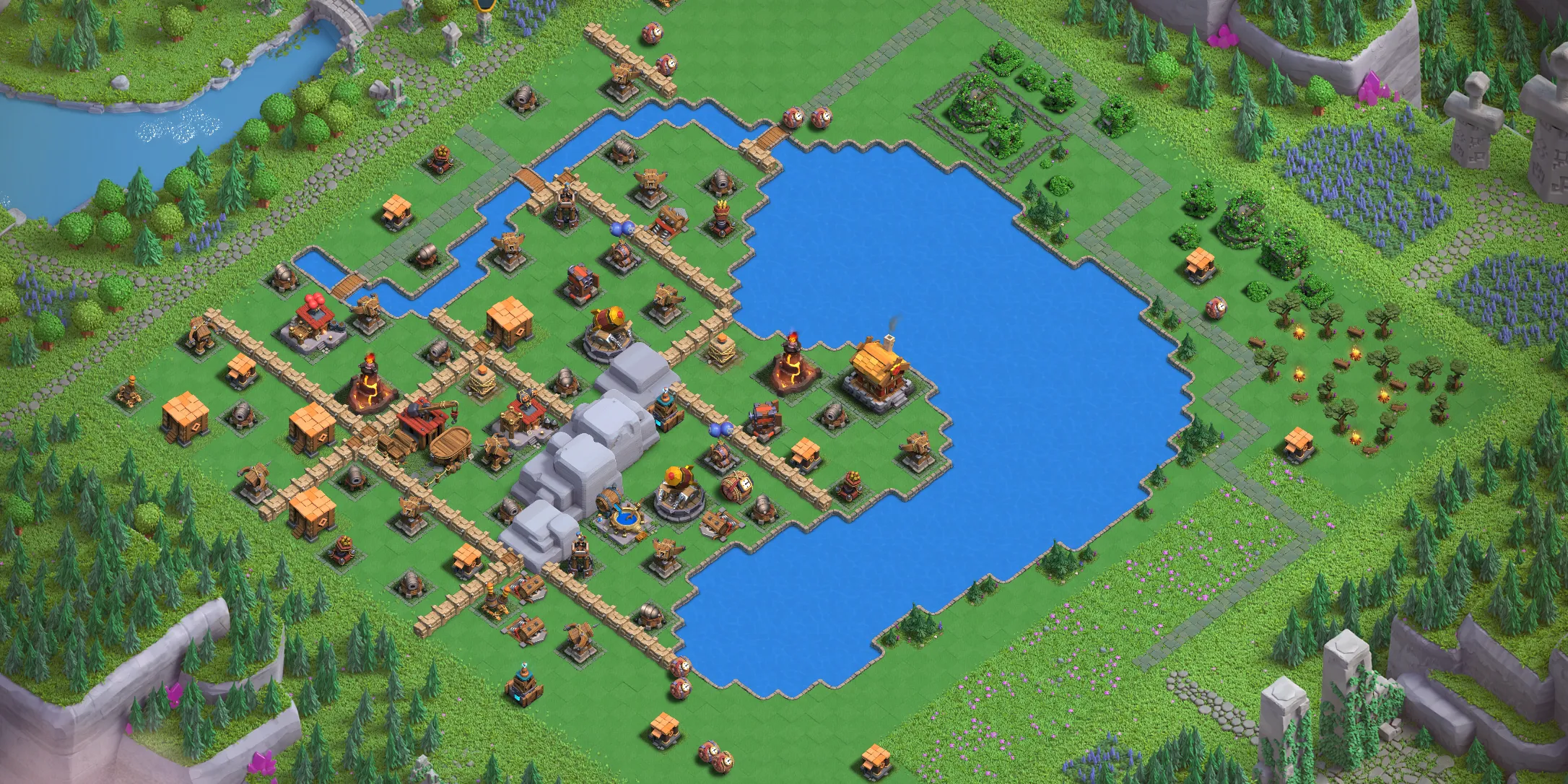 Balloon Lagoon Level 3 layout - Strong Clash of Clans Capital District base with link Base no. 1