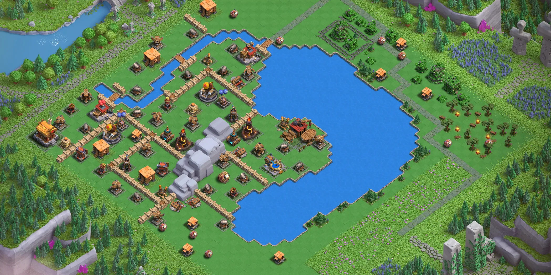 Balloon Lagoon Level 3 layout - Strong Clash of Clans Capital District base with link Base no. 2