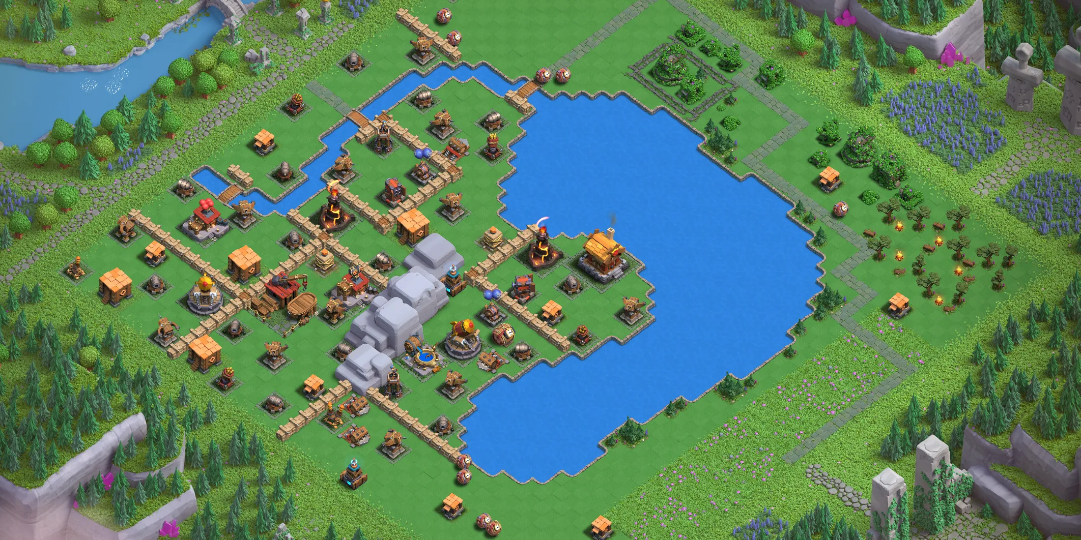 Balloon Lagoon Level 3 layout - Strong Clash of Clans Capital District base with link Base no. 3
