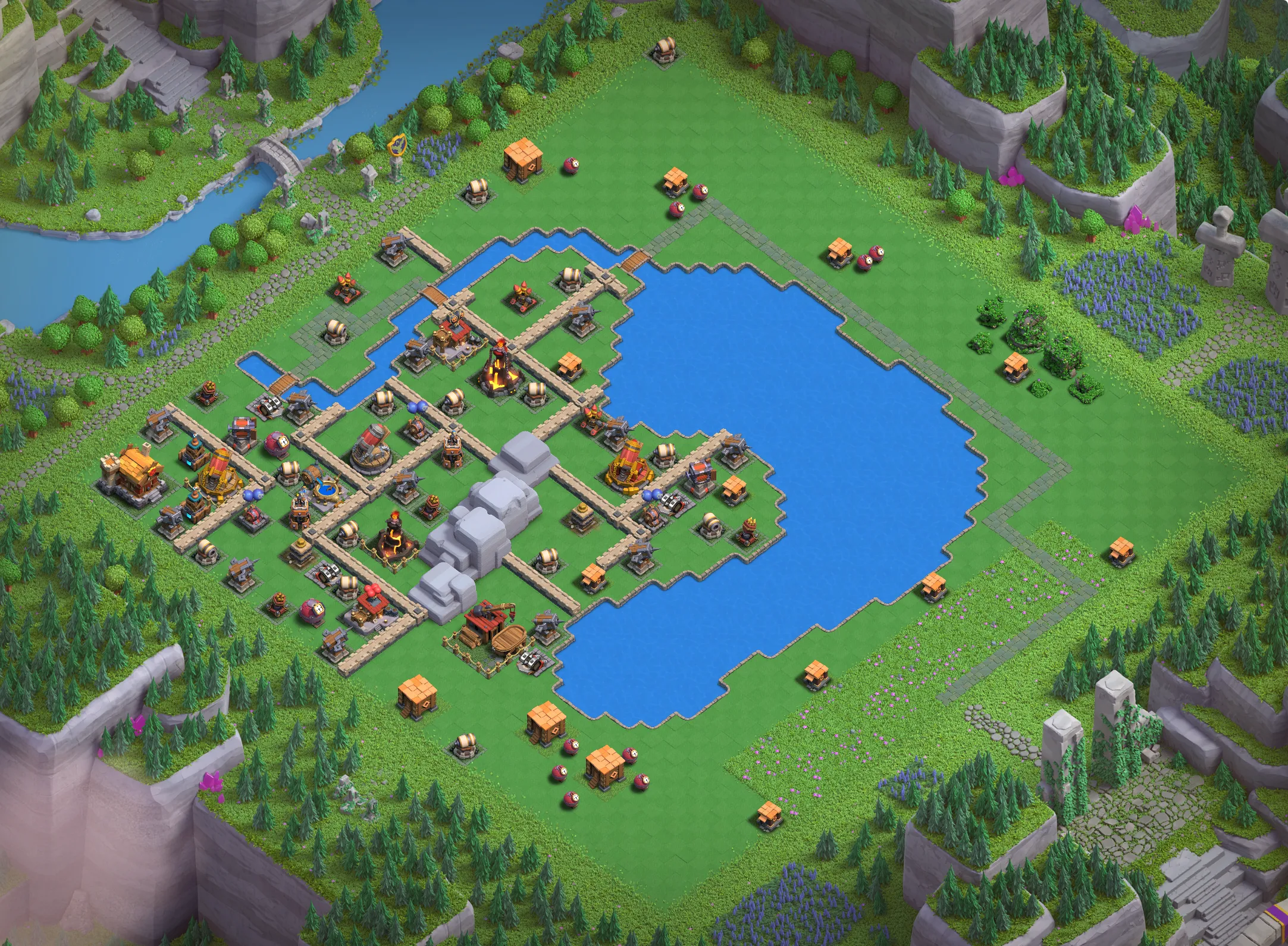 Balloon Lagoon Level 4 layout - Strong Clash of Clans Capital District base with link Base no. 1