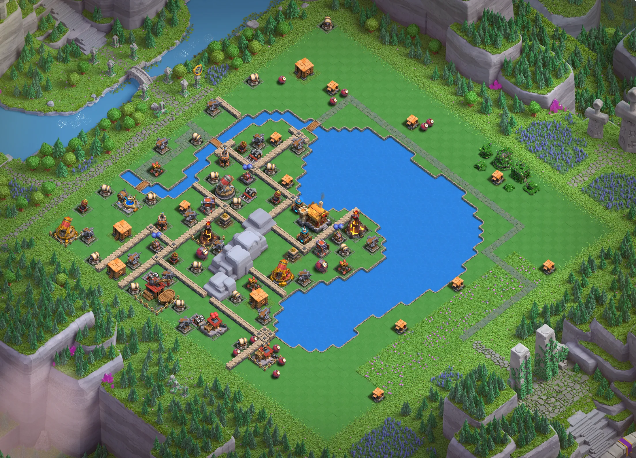 Balloon Lagoon Level 4 layout - Strong Clash of Clans Capital District base with link Base no. 2