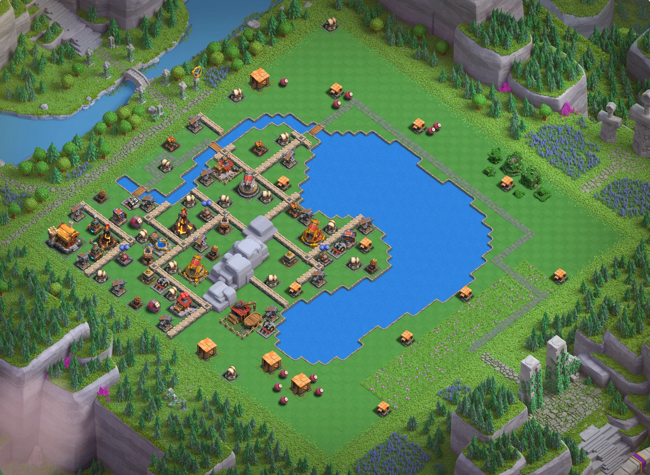 Balloon Lagoon Level 4 layout - Strong Clash of Clans Capital District base with link Base no. 3