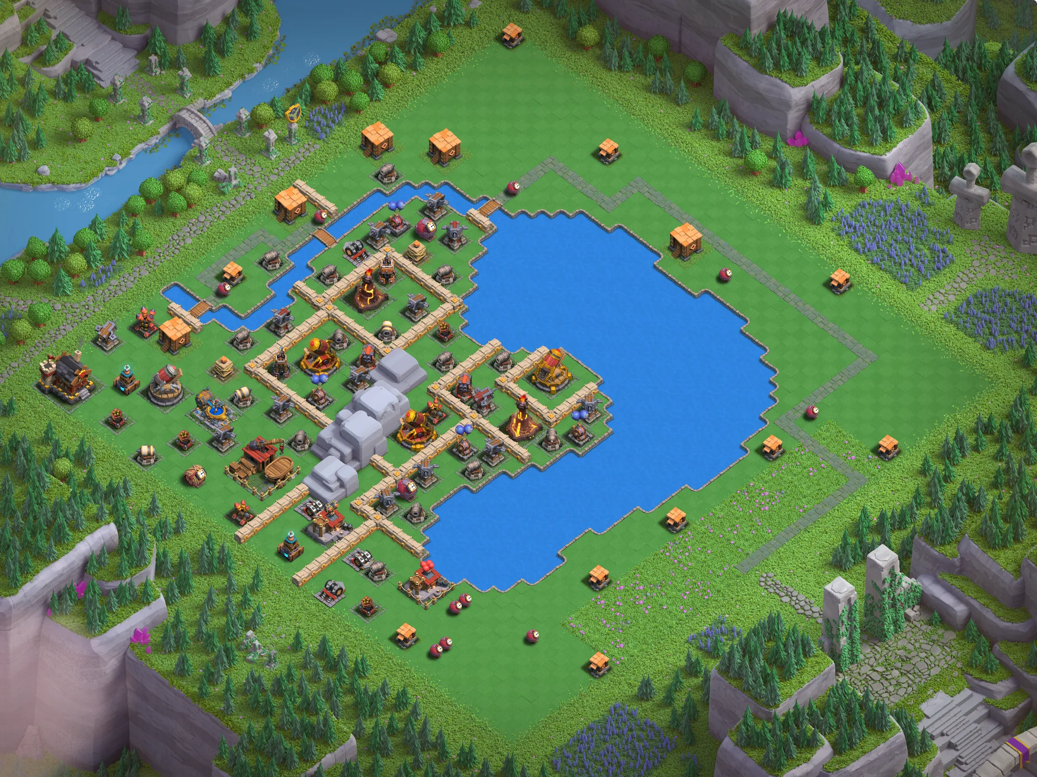 Balloon Lagoon Level 5 layout - Strong Clash of Clans Capital District base with link Base no. 2