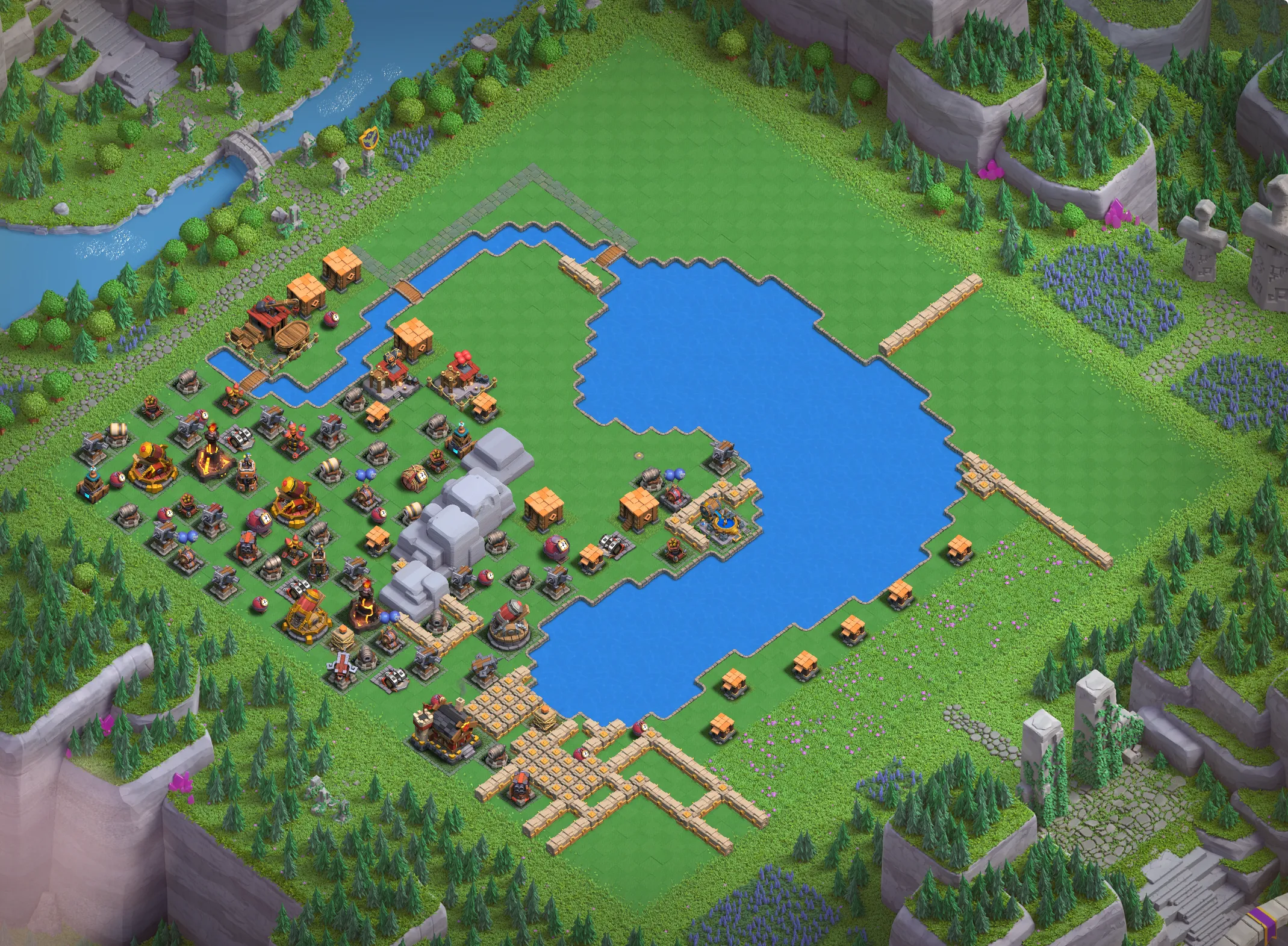 Balloon Lagoon Level 5 layout - Strong Clash of Clans Capital District base with link Base no. 3