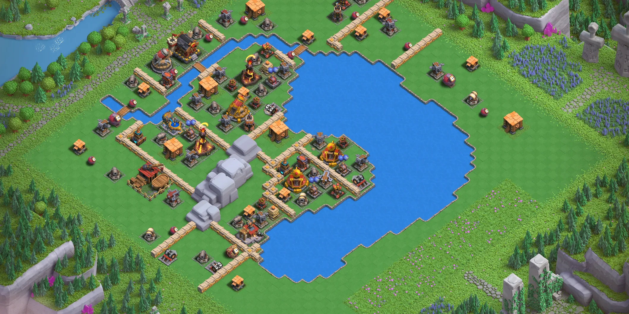 Balloon Lagoon Level 5 layout - Strong Clash of Clans Capital District base with link Base no. 1