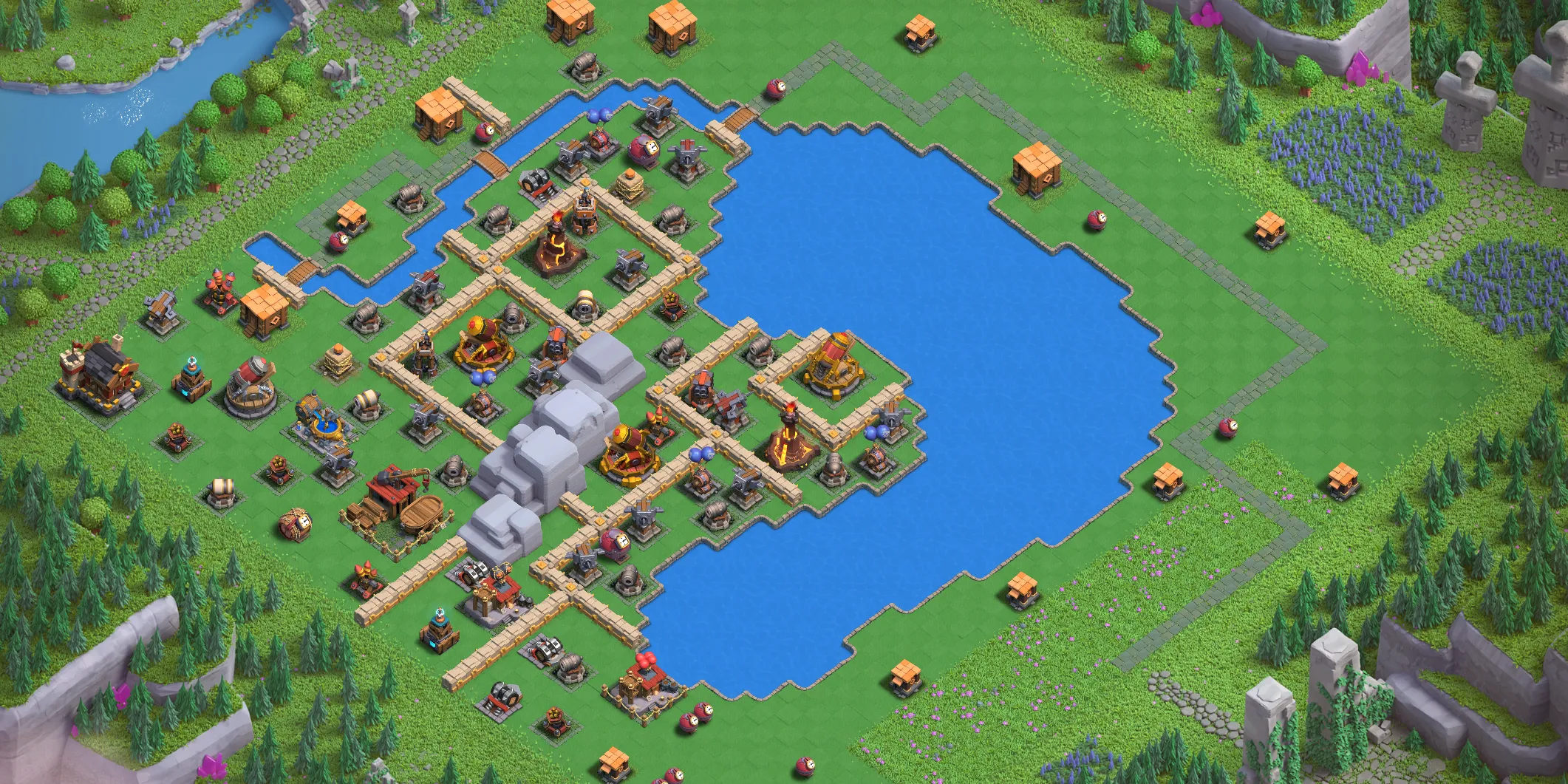 Balloon Lagoon Level 5 layout - Strong Clash of Clans Capital District base with link Base no. 2