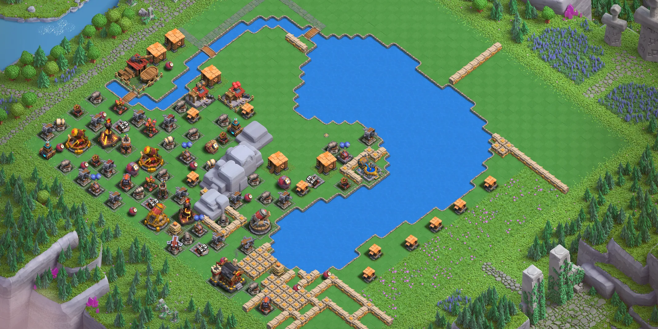 Balloon Lagoon Level 5 layout - Strong Clash of Clans Capital District base with link Base no. 3