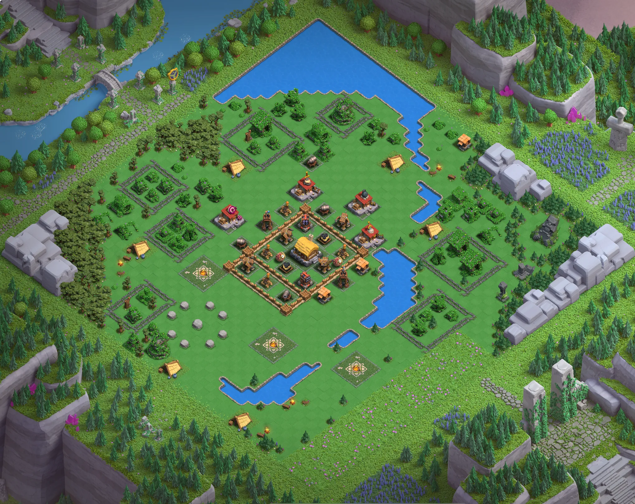 Barbarian Camp Level 1 layout - Strong Clash of Clans Capital District base with copy link Base #1