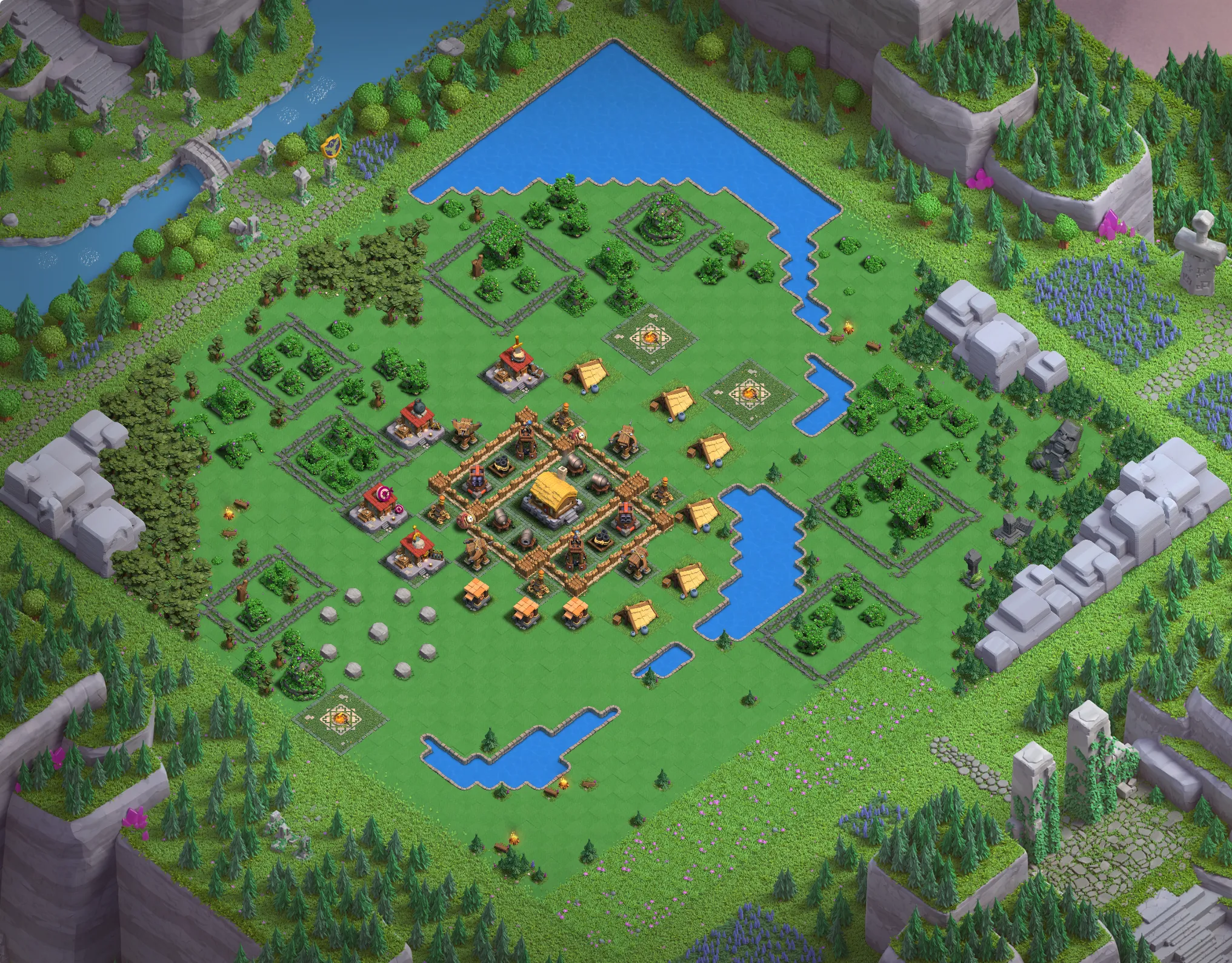 Barbarian Camp Level 1 layout - Strong Clash of Clans Capital District base with copy link Base #2