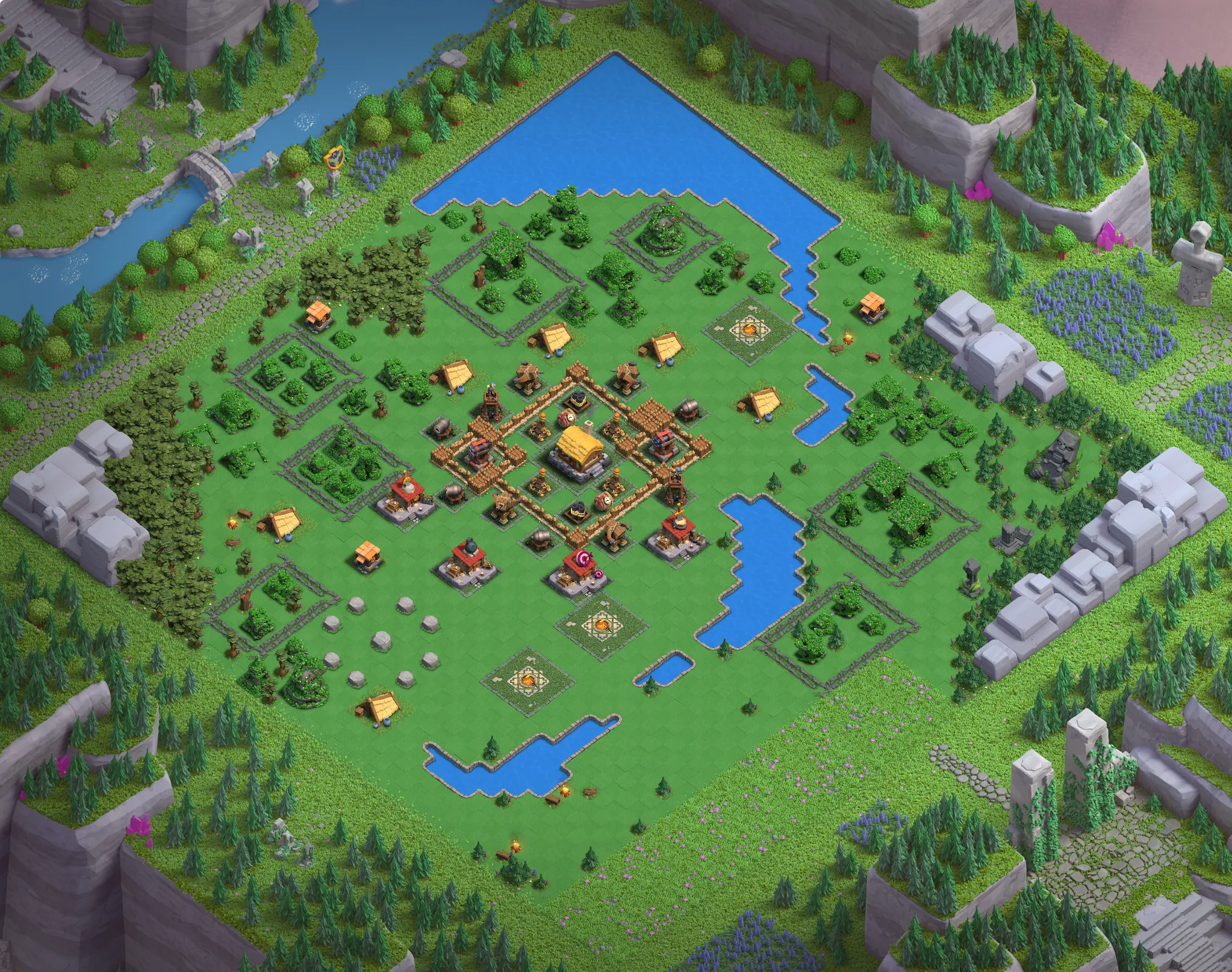 Barbarian Camp Level 1 layout - Strong Clash of Clans Capital District base with copy link Base #3