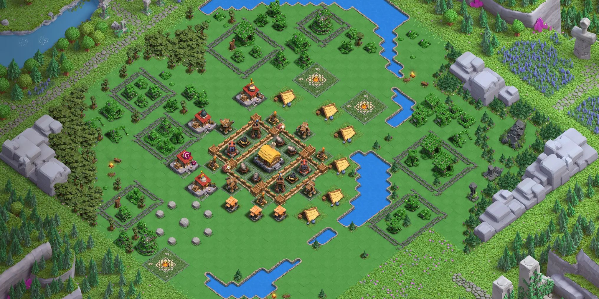Barbarian Camp Level 1 layout - Strong Clash of Clans Capital District base with copy link Base no. 2