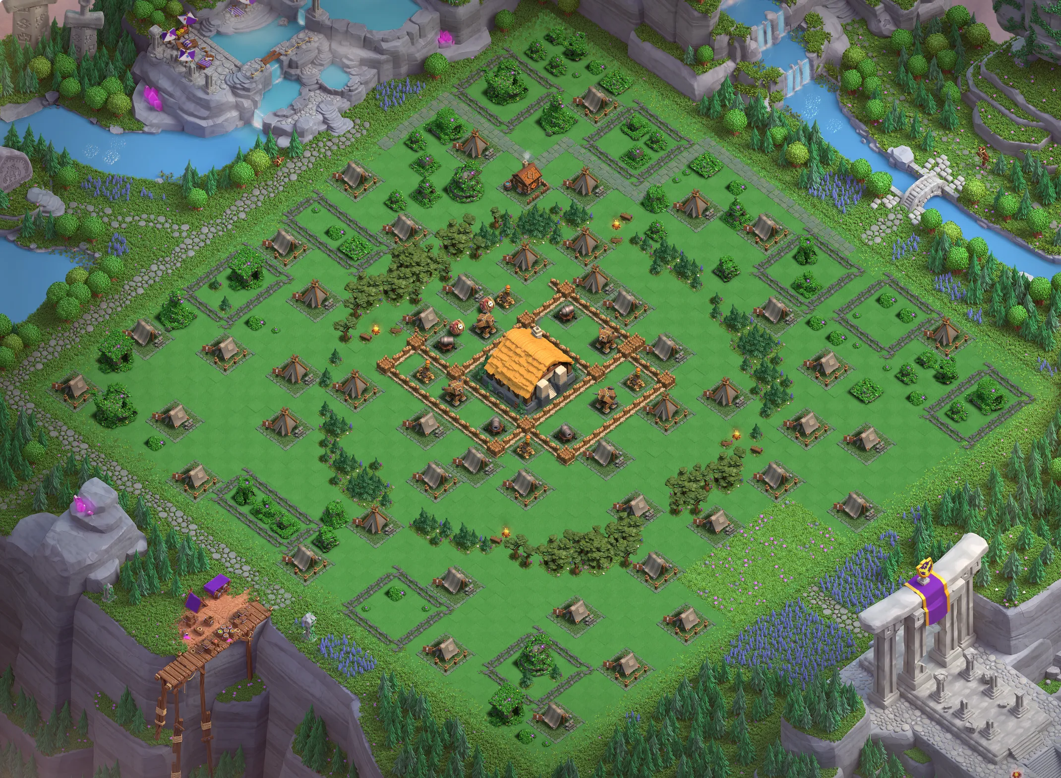 Best Capital Peak Level 1 Base Layout - Clash of Clans Capital Hall 1 Design Base #2