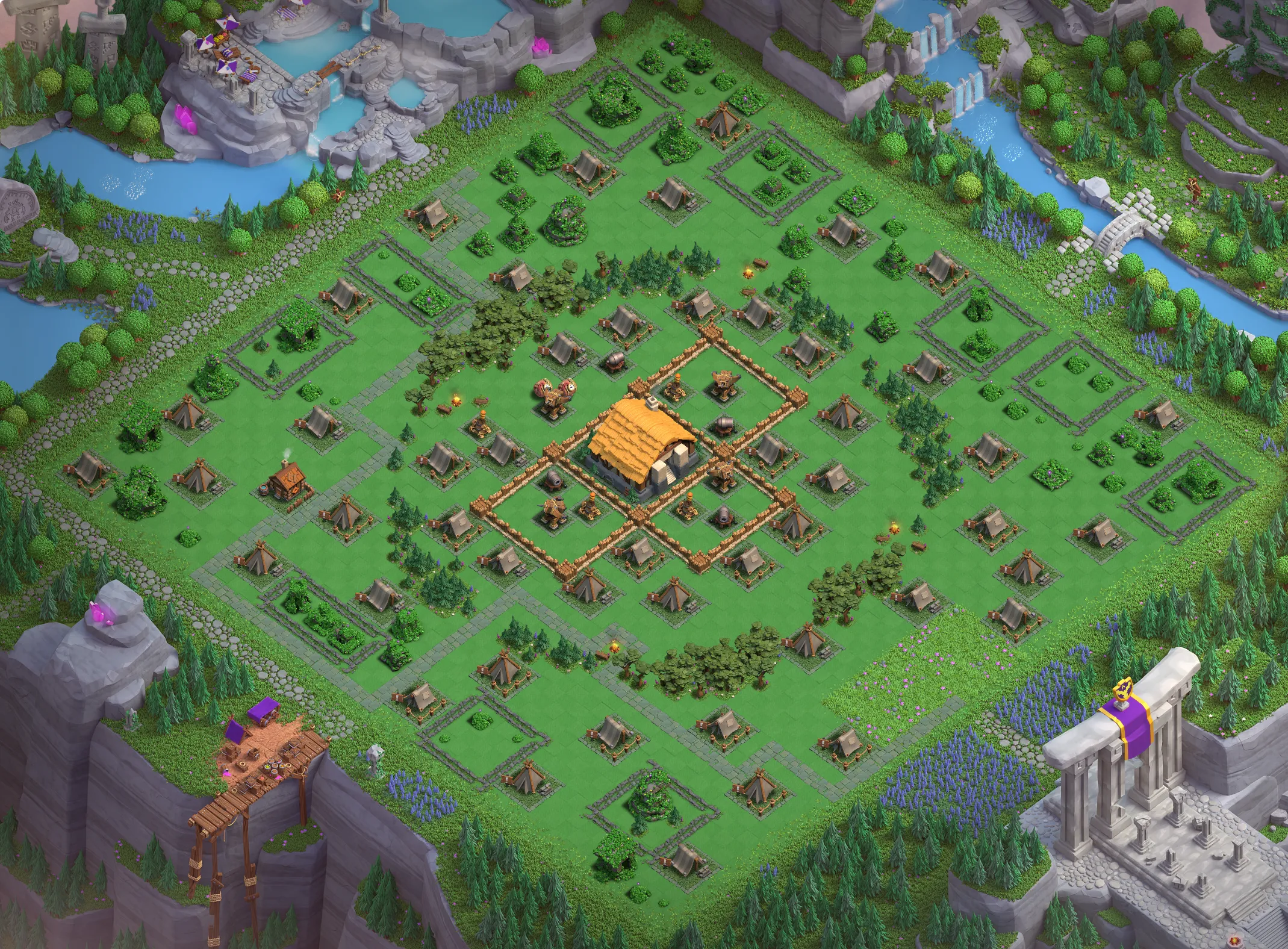 Best Capital Peak Level 1 Base Layout - Clash of Clans Capital Hall 1 Design Base #3