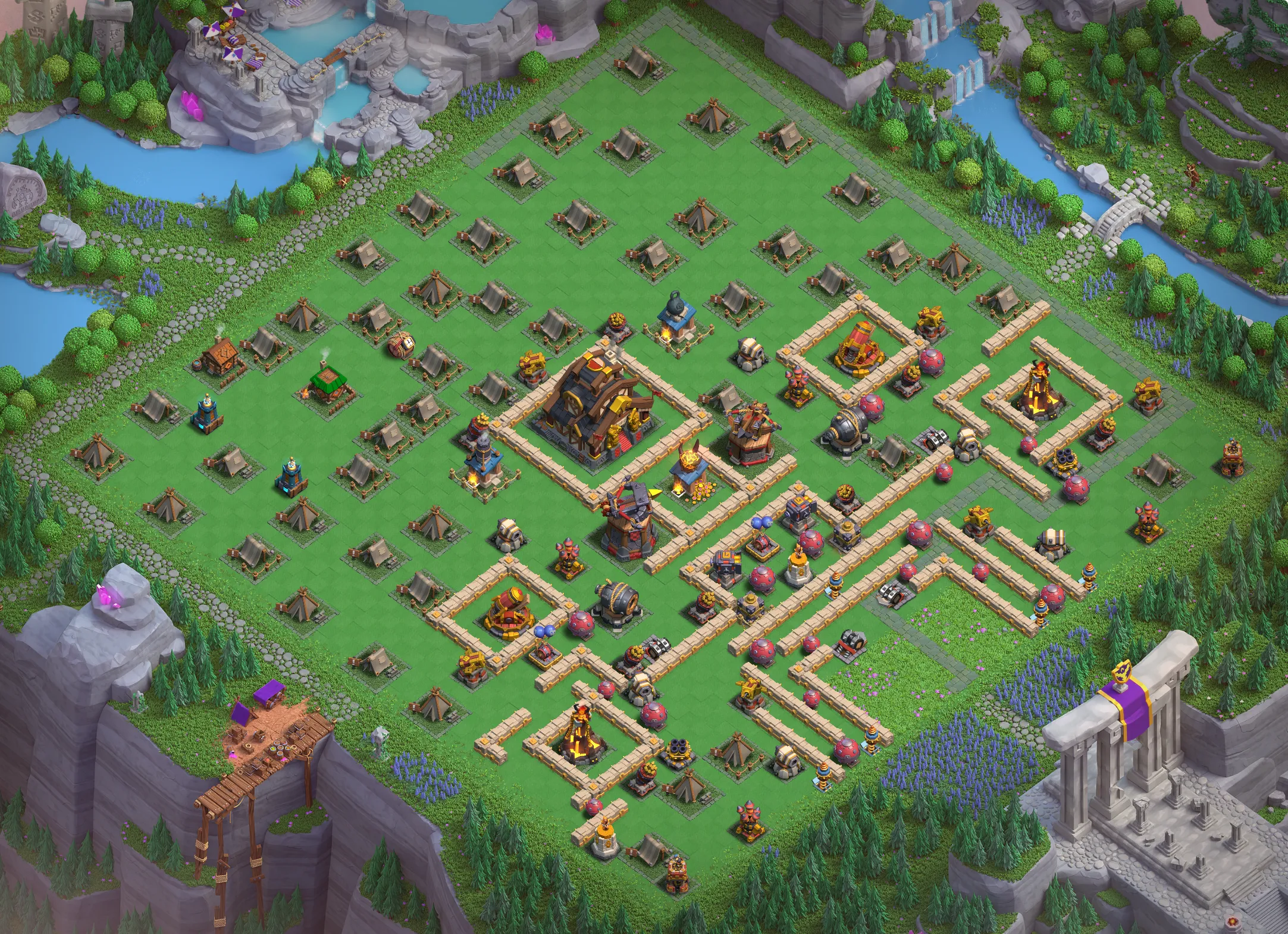 Best Capital Peak Level 10 Base Layout - Clash of Clans Capital Hall 10 Design Base #1