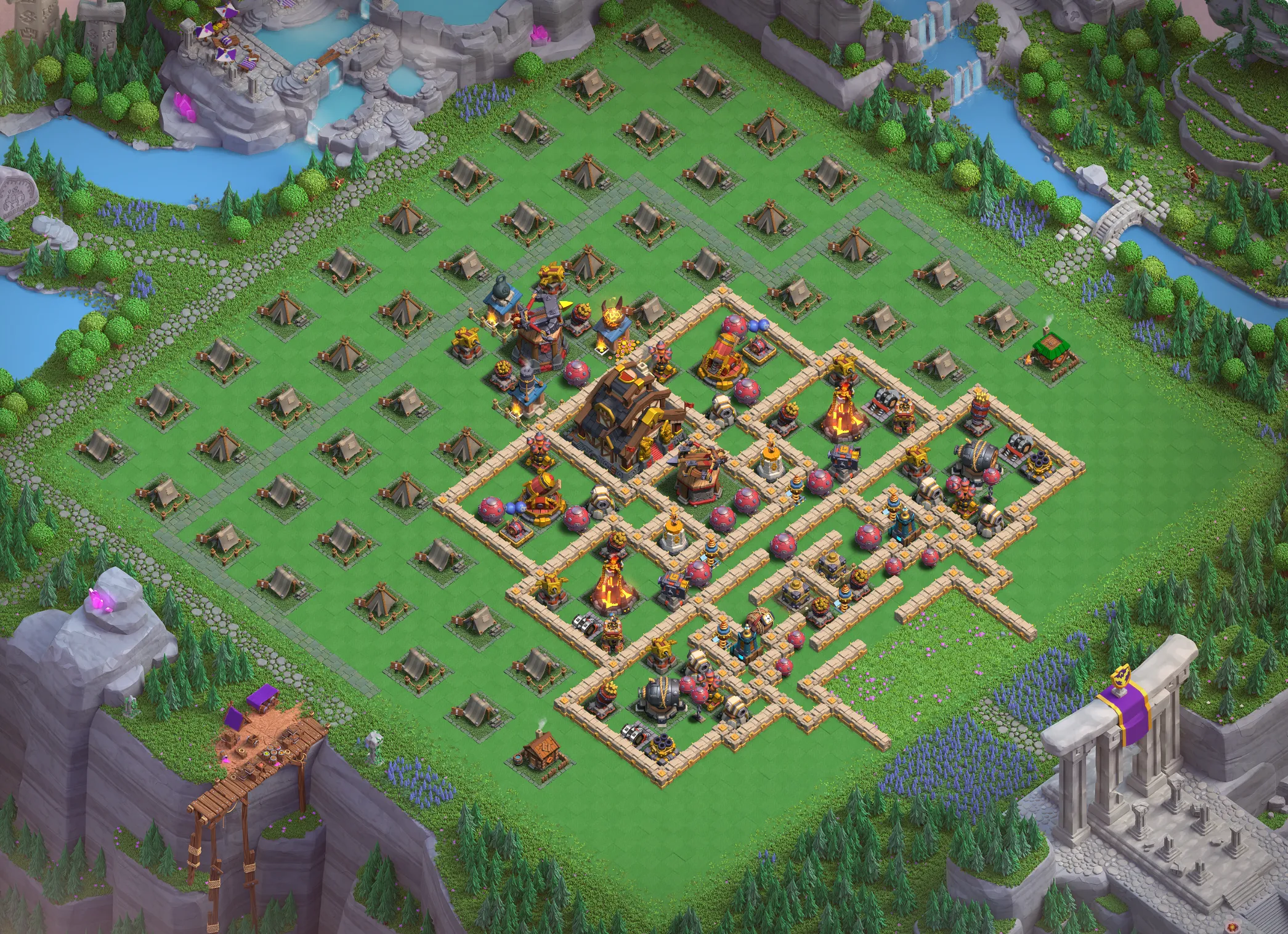 Capital Peak Level 10 base layout with strong defense - Clash of Clans Capital Hall 10 base link Base #3 Best Capital Peak Level 10 Base Layout - Clash of Clans Capital Hall 10 Design Base #3