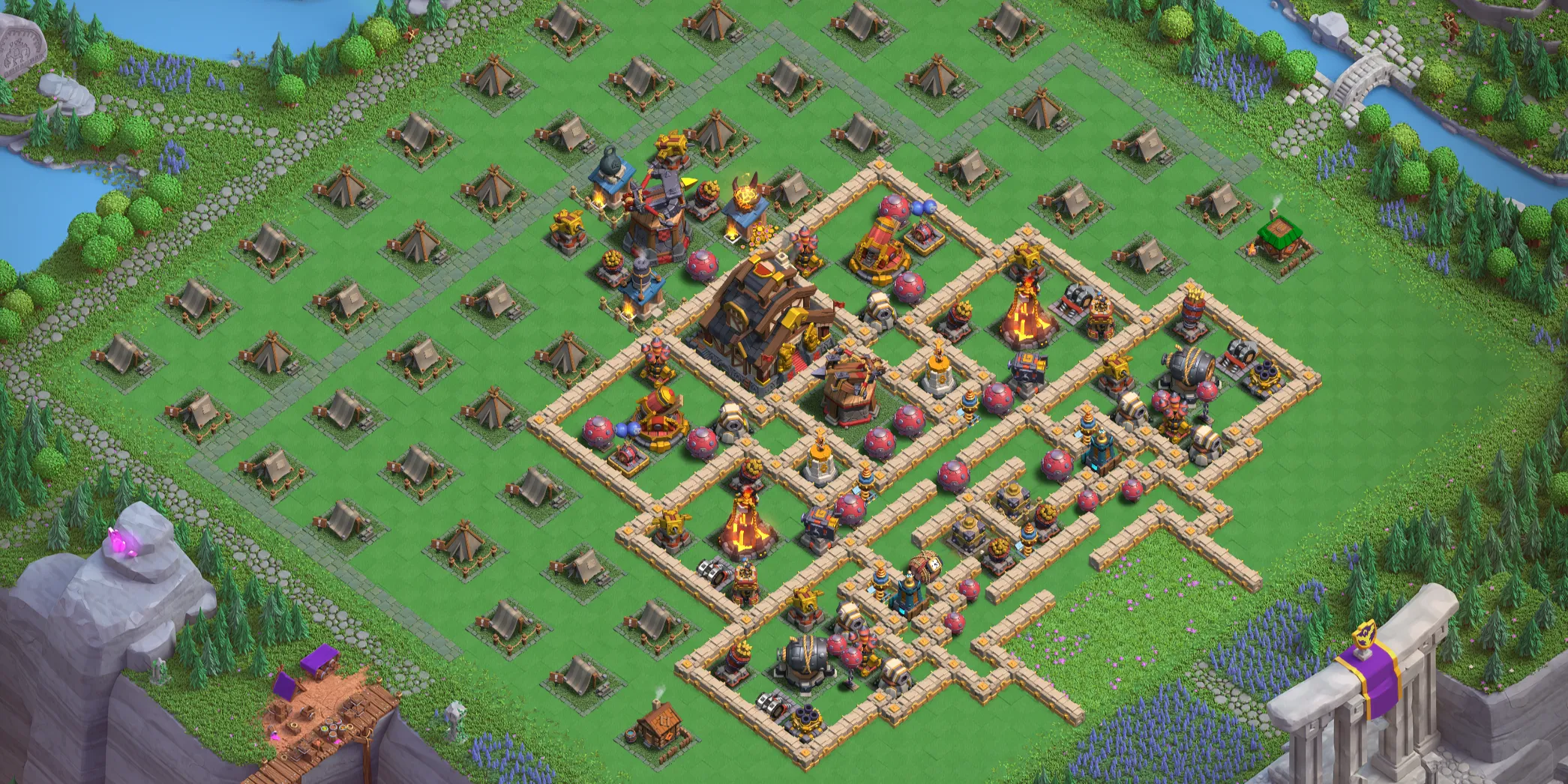 Capital Peak Level 10 base layout with strong defense - Clash of Clans Capital Hall 10 base link Base no. 3 Best Capital Peak Level 10 Base Layout - Clash of Clans Capital Hall 10 Design Base no. 3