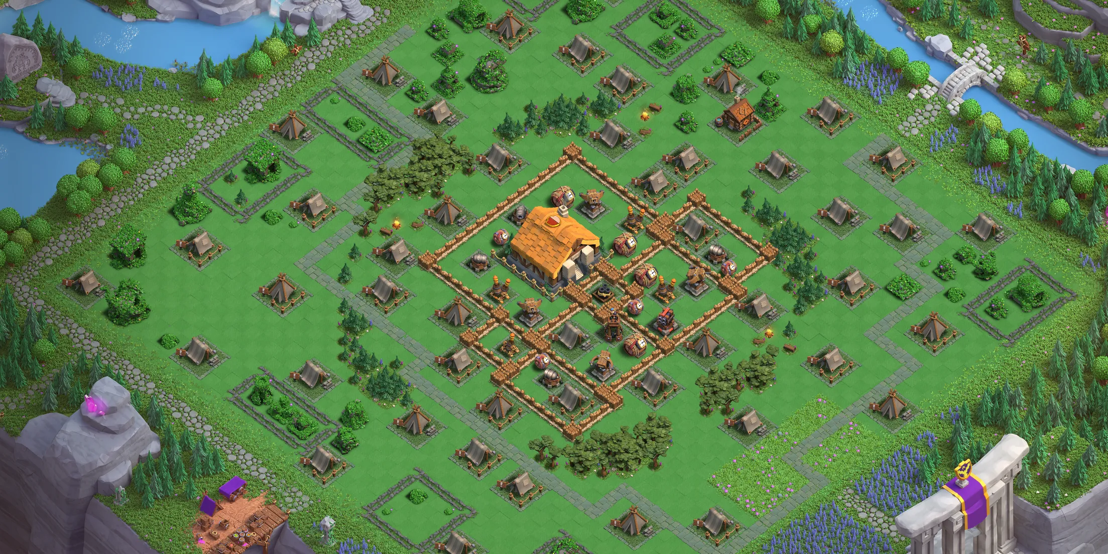 Best Capital Peak Level 2 Base Layout - Clash of Clans Capital Hall 2 Design Base no. 2