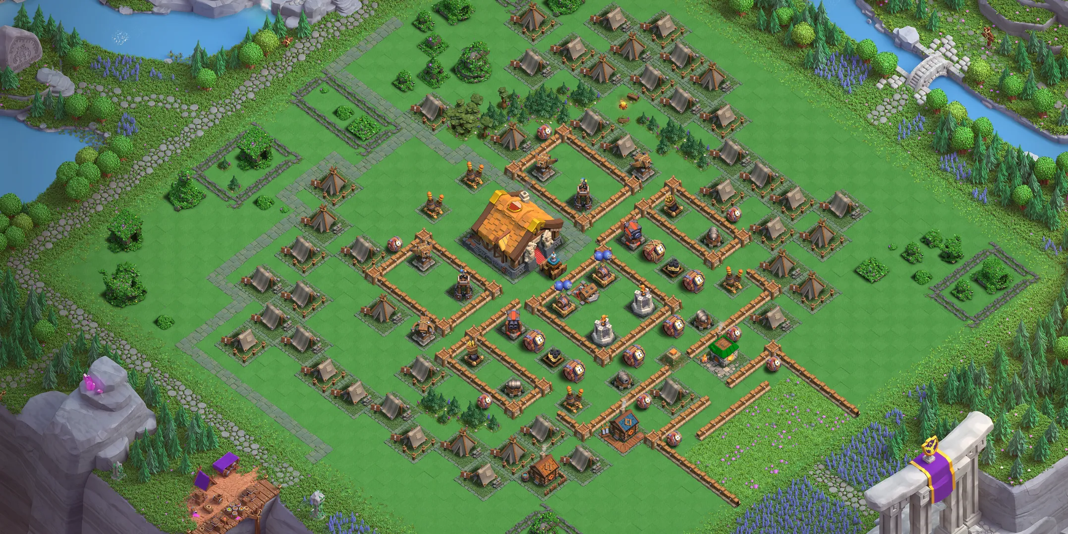 Best Capital Peak Level 4 Base Layout - Clash of Clans Capital Hall 4 Design Base no. 2