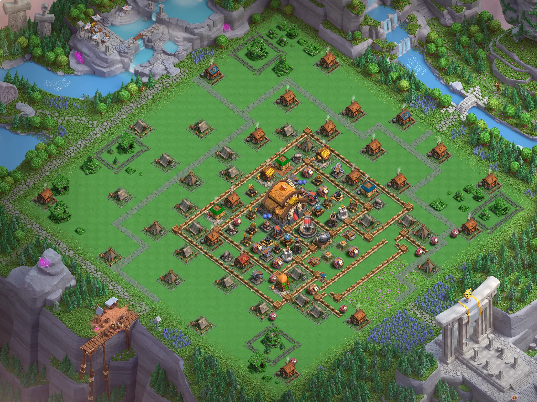 Capital Peak Level 5 base layout with strong defense - Clash of Clans Capital Hall 5 base link Base #3 Best Capital Peak Level 5 Base Layout - Clash of Clans Capital Hall 5 Design Base #3