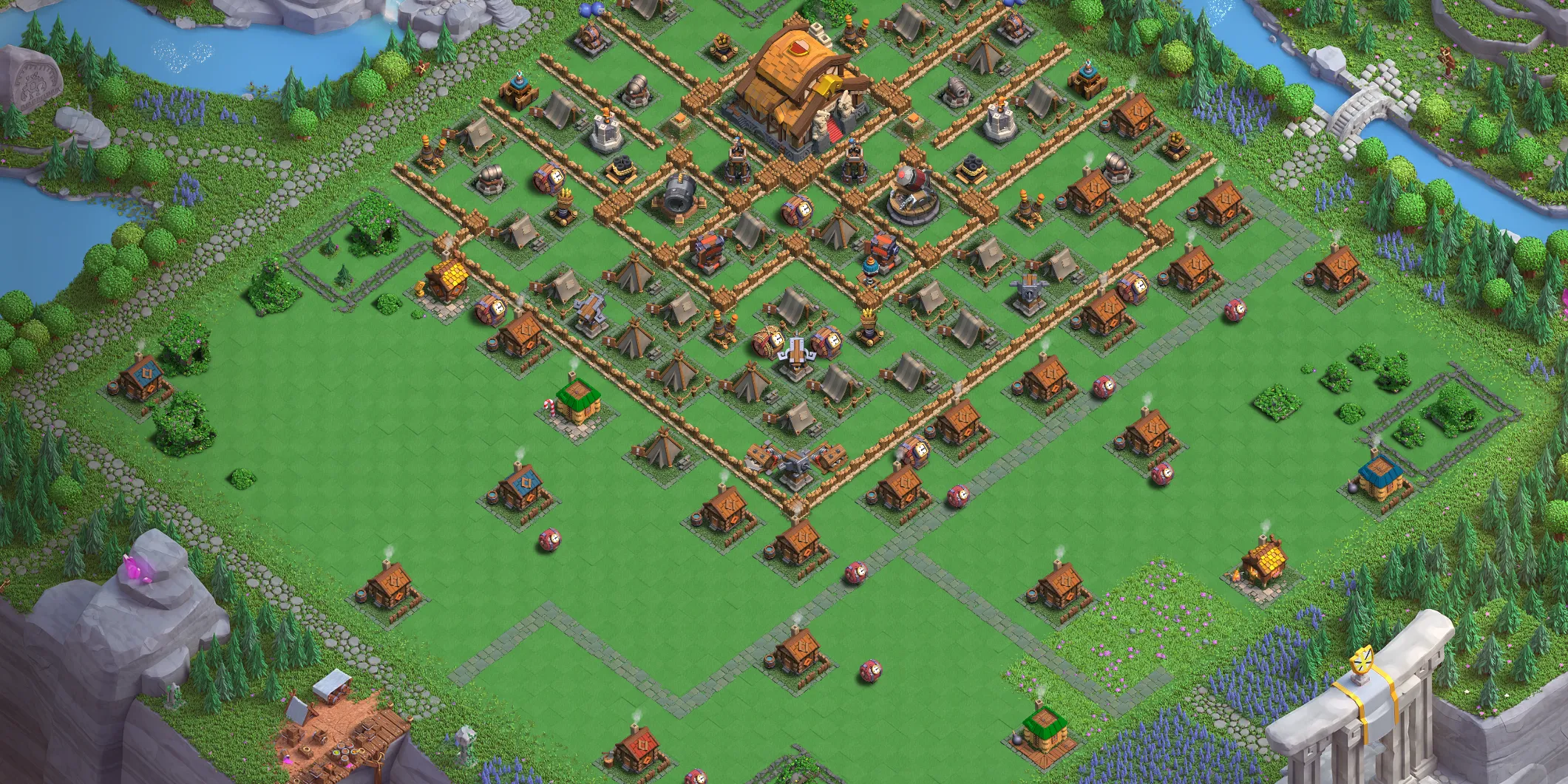 Capital Peak Level 5 base layout with strong defense - Clash of Clans Capital Hall 5 base link Base no. 2 Best Capital Peak Level 5 Base Layout - Clash of Clans Capital Hall 5 Design Base no. 2