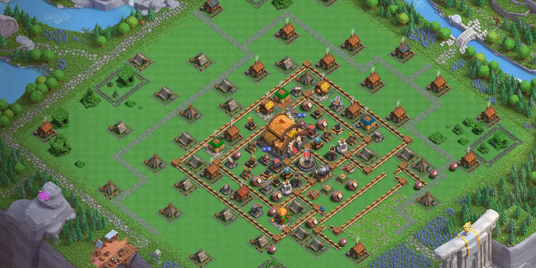 Capital Peak Level 5 base layout with strong defense - Clash of Clans Capital Hall 5 base link Base no. 3 Best Capital Peak Level 5 Base Layout - Clash of Clans Capital Hall 5 Design Base no. 3