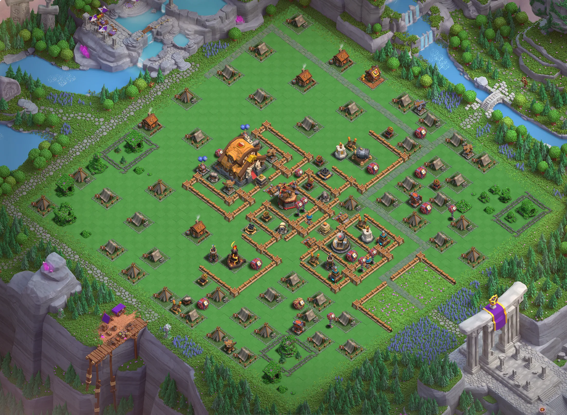 Best Capital Peak Level 6 Base Layout - Clash of Clans Capital Hall 6 Design Base #2