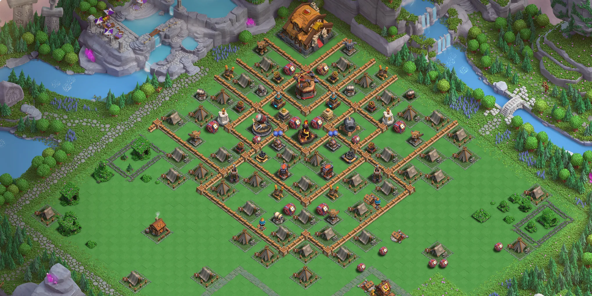 Best Capital Peak Level 6 Base Layout - Clash of Clans Capital Hall 6 Design Base no. 1