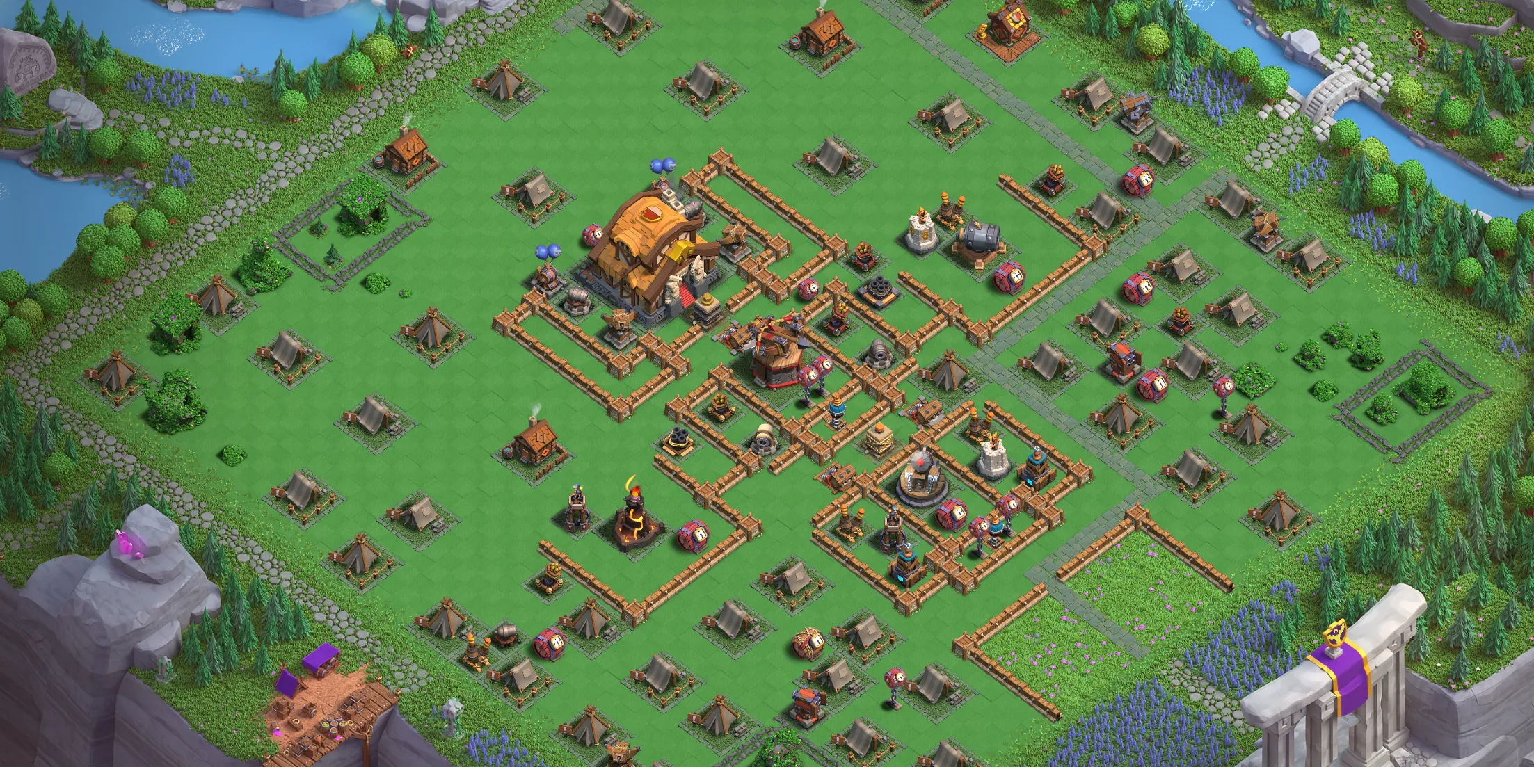 Best Capital Peak Level 6 Base Layout - Clash of Clans Capital Hall 6 Design Base no. 2