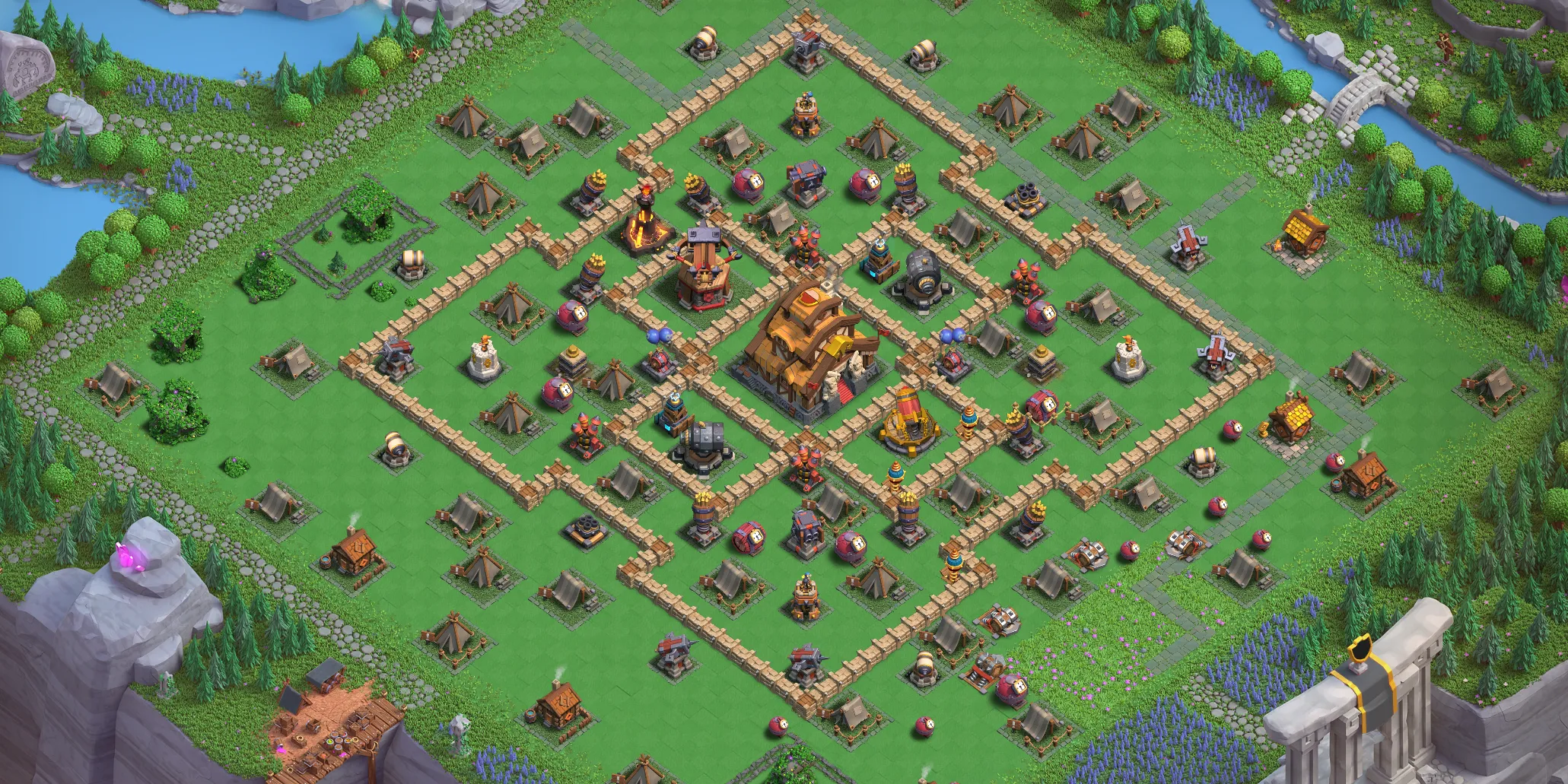 Best Capital Peak Level 7 Base Layout - Clash of Clans Capital Hall 7 Design Base no. 3