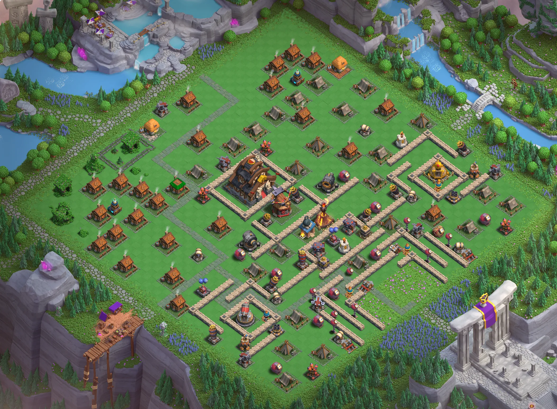Best Capital Peak Level 8 Base Layout - Clash of Clans Capital Hall 8 Design Base #1