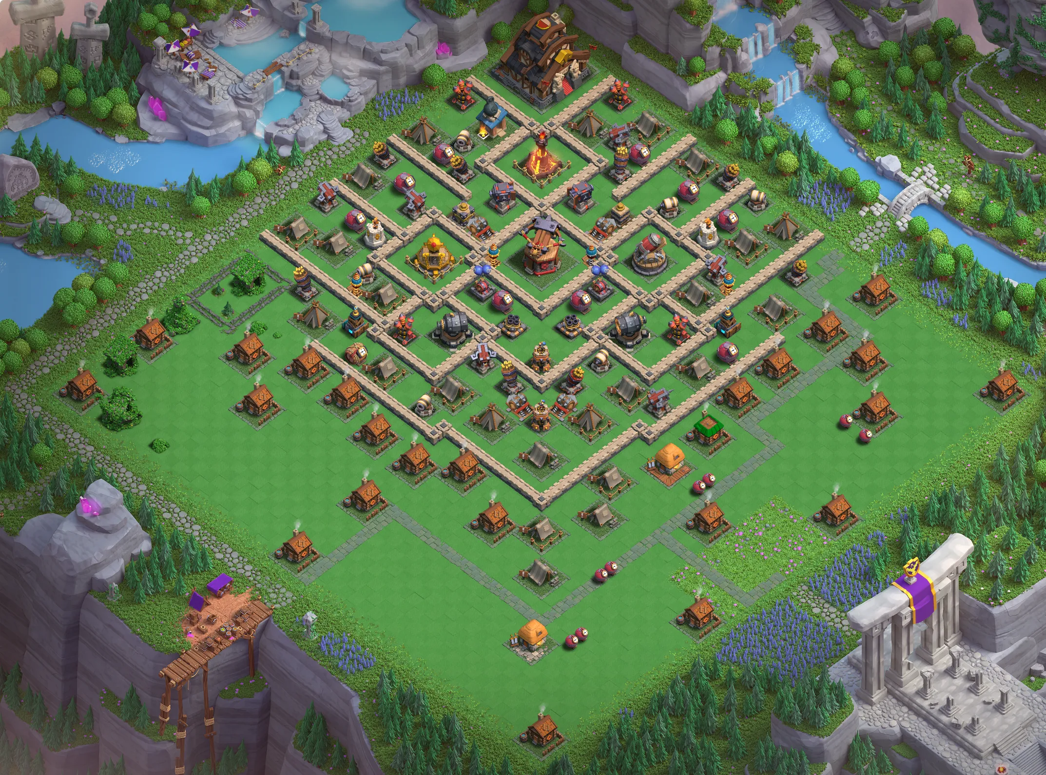 Best Capital Peak Level 8 Base Layout - Clash of Clans Capital Hall 8 Design Base #2