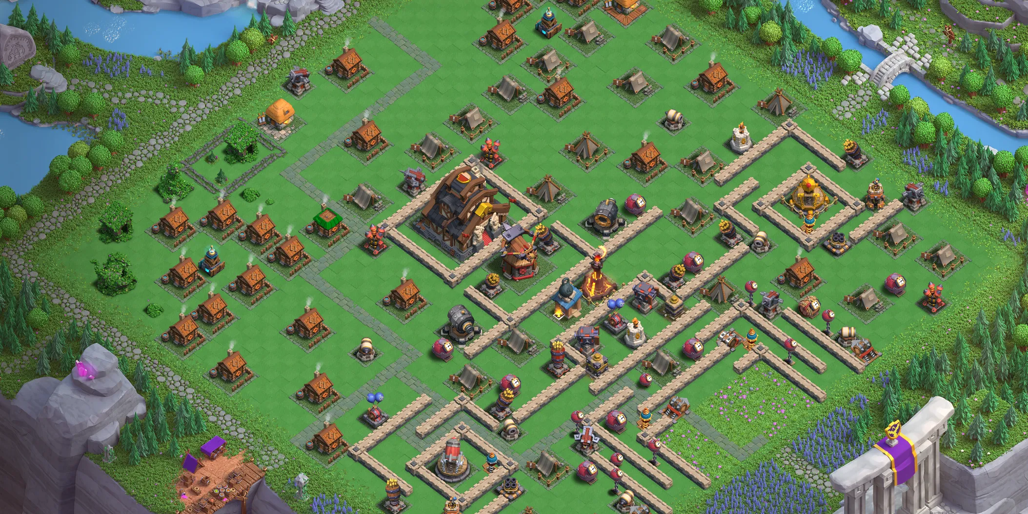 Best Capital Peak Level 8 Base Layout - Clash of Clans Capital Hall 8 Design Base no. 1