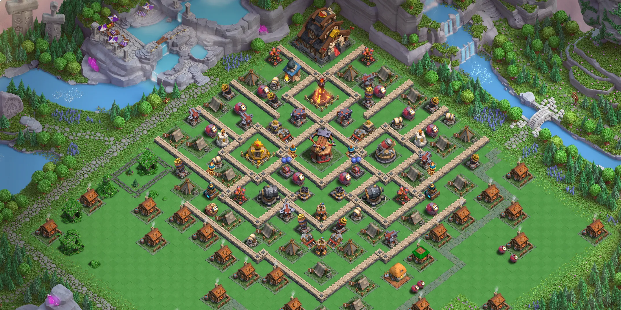 Best Capital Peak Level 8 Base Layout - Clash of Clans Capital Hall 8 Design Base no. 2