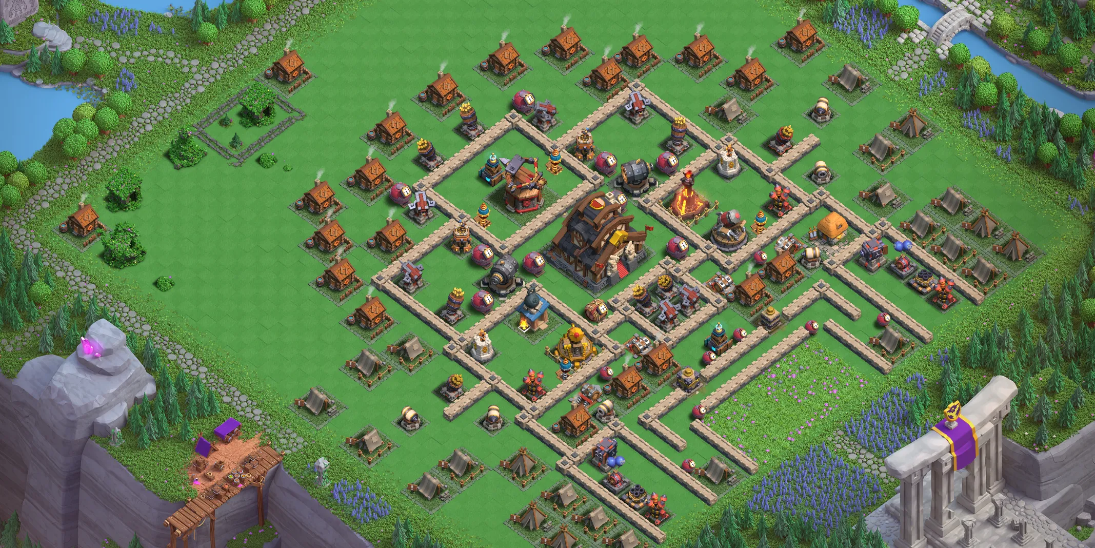 Best Capital Peak Level 8 Base Layout - Clash of Clans Capital Hall 8 Design Base no. 3