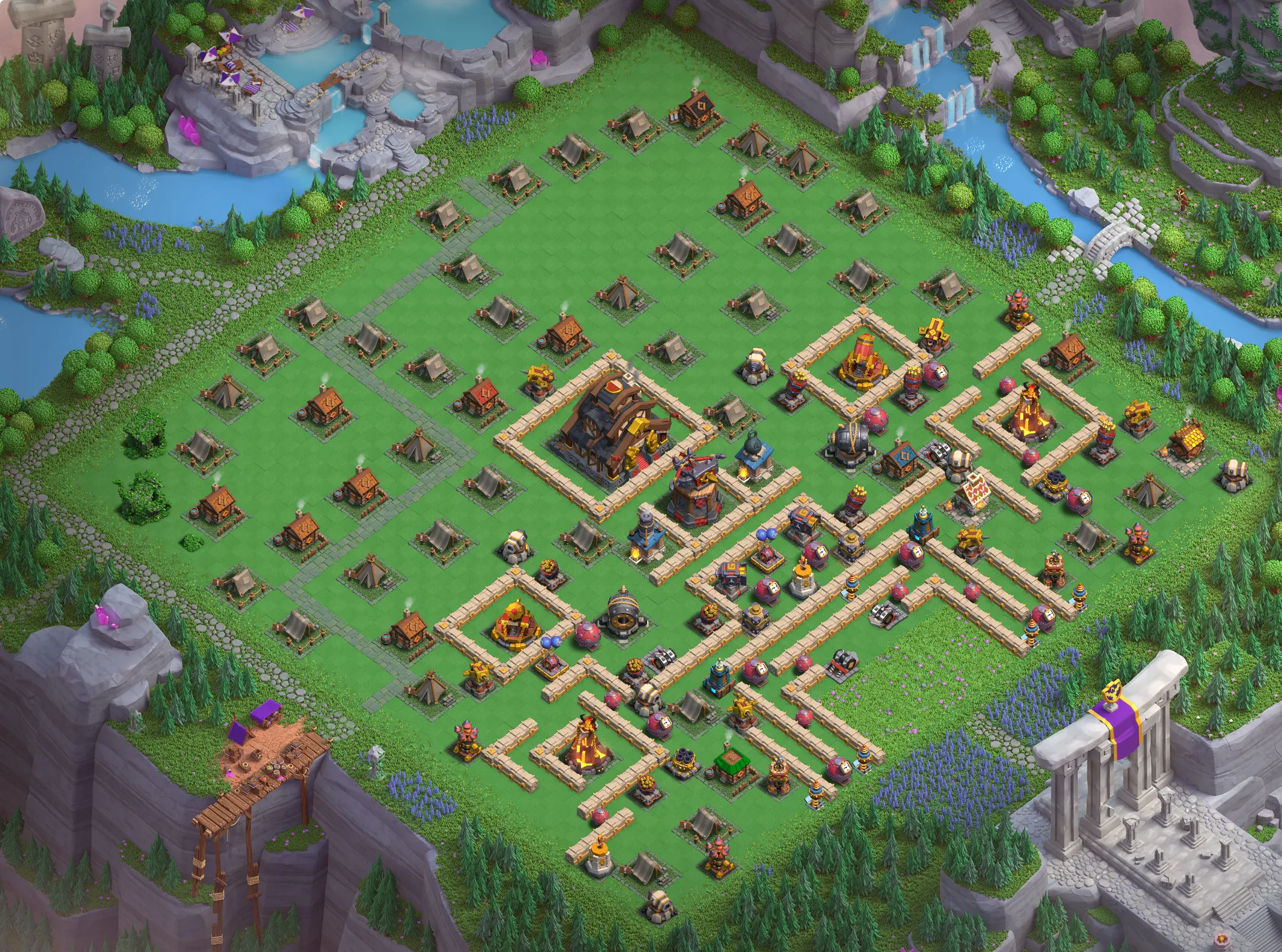 Best Capital Peak Level 9 Base Layout - Clash of Clans Capital Hall 9 Design Base #1