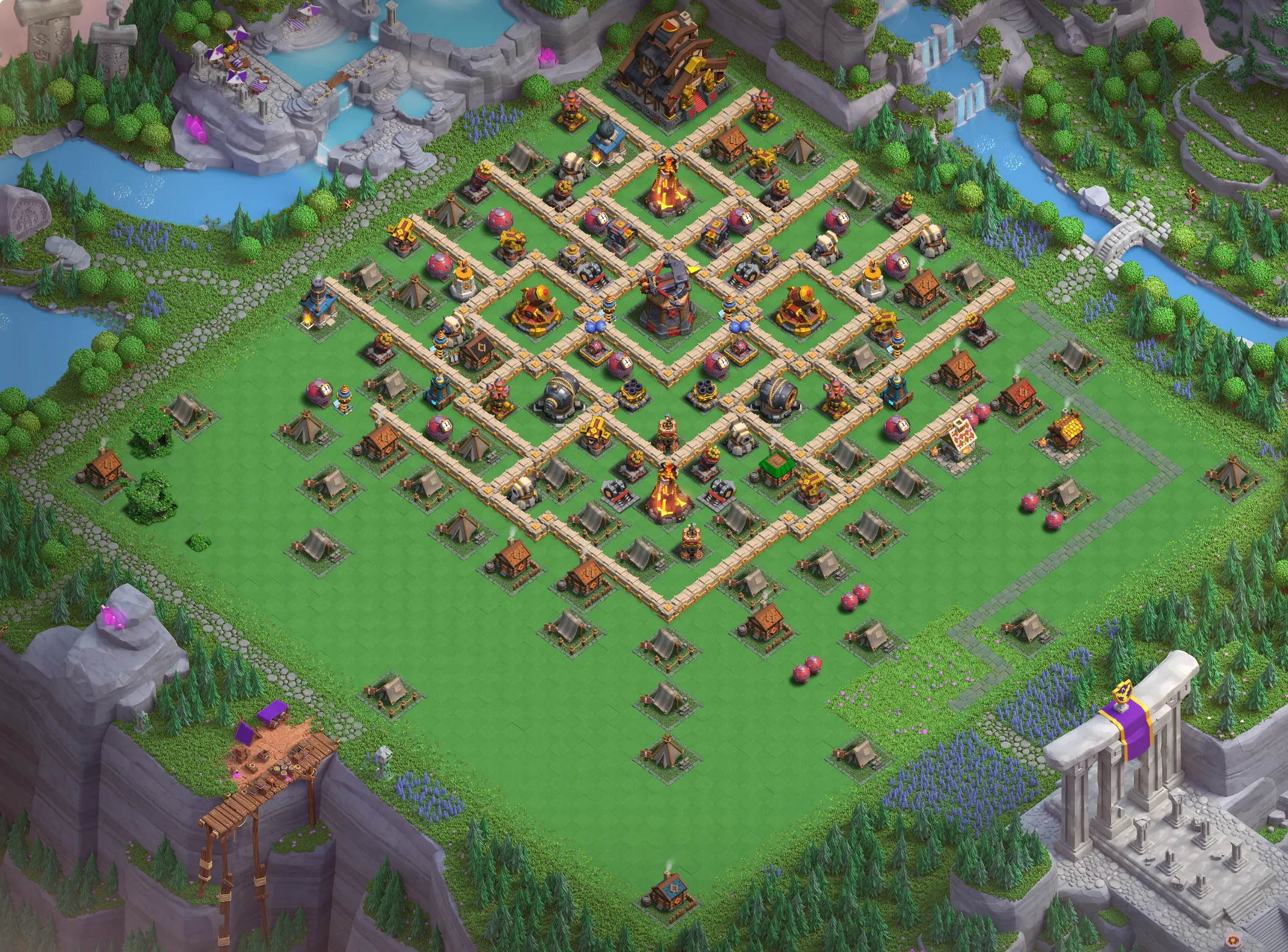 Best Capital Peak Level 9 Base Layout - Clash of Clans Capital Hall 9 Design Base #2