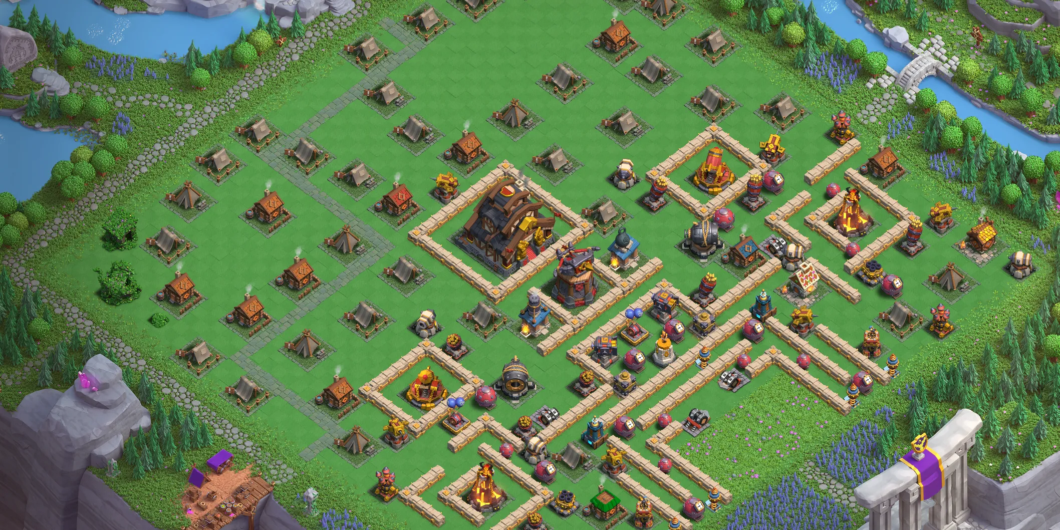 Best Capital Peak Level 9 Base Layout - Clash of Clans Capital Hall 9 Design Base no. 1