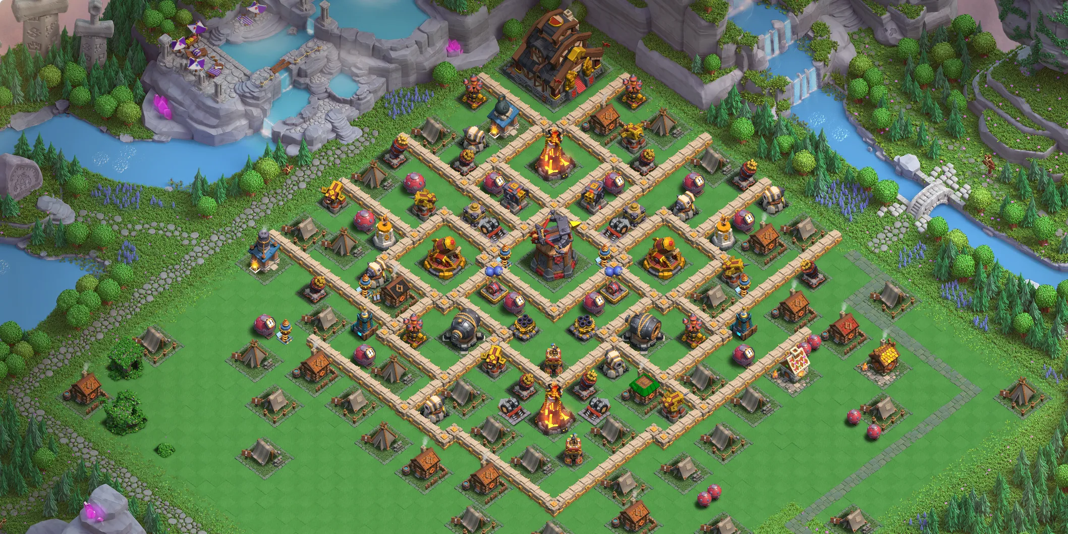 Best Capital Peak Level 9 Base Layout - Clash of Clans Capital Hall 9 Design Base no. 2