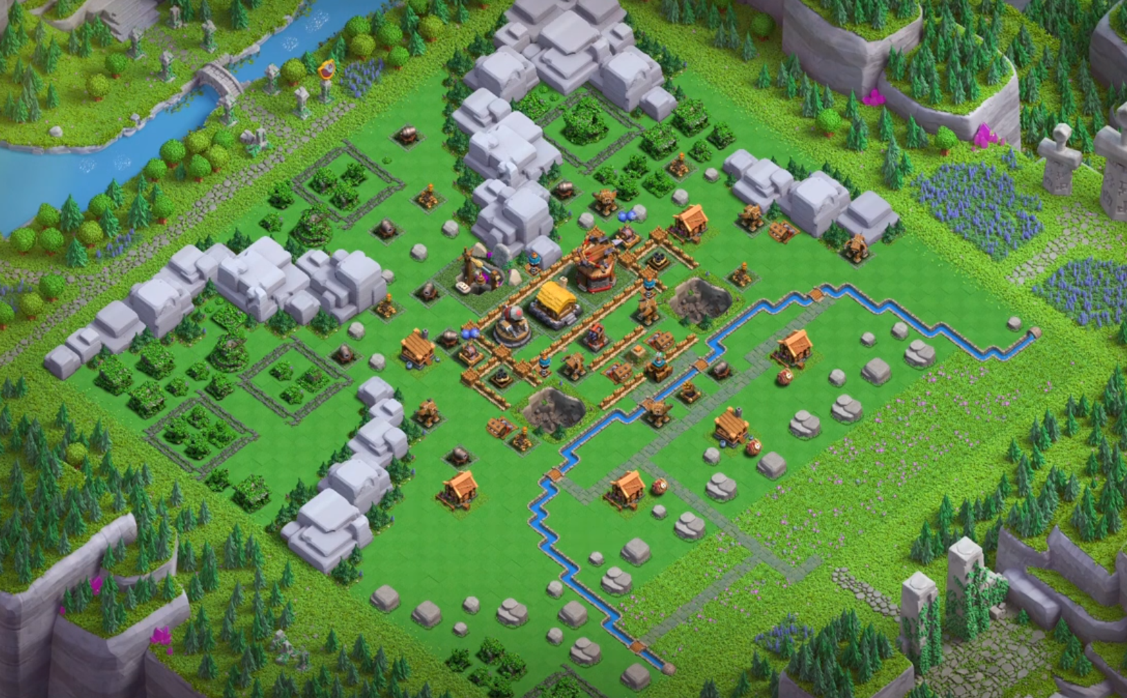 Golem Quarry Level 1 layout - Strong Clash of Clans Capital District base with copy link Base no. 1