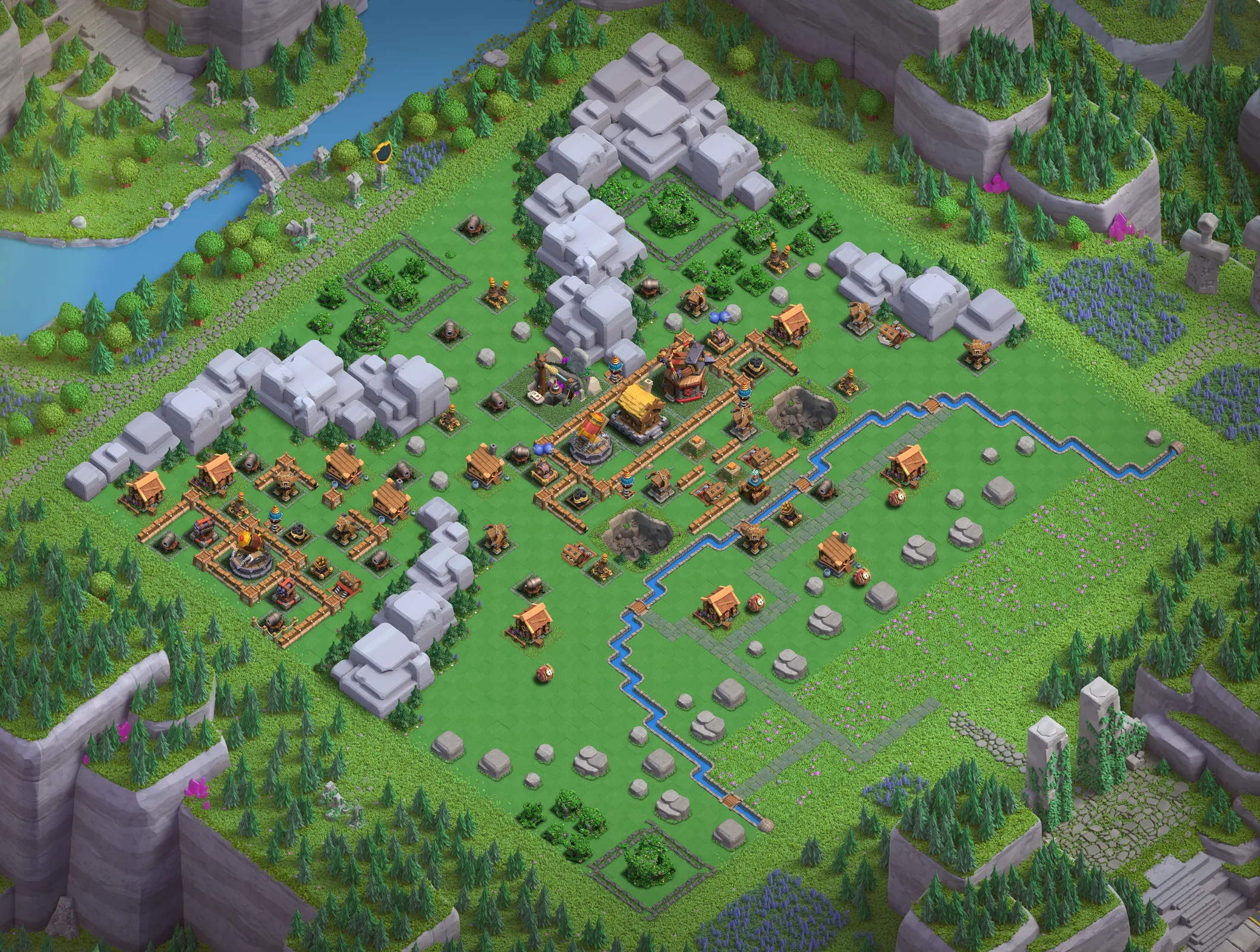 Golem Quarry Level 2 layout - Strong Clash of Clans Capital District base with copy link Base #2