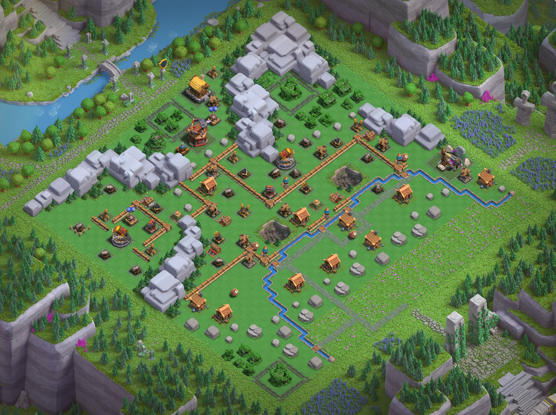 Golem Quarry Level 2 layout - Strong Clash of Clans Capital District base with copy link Base #3